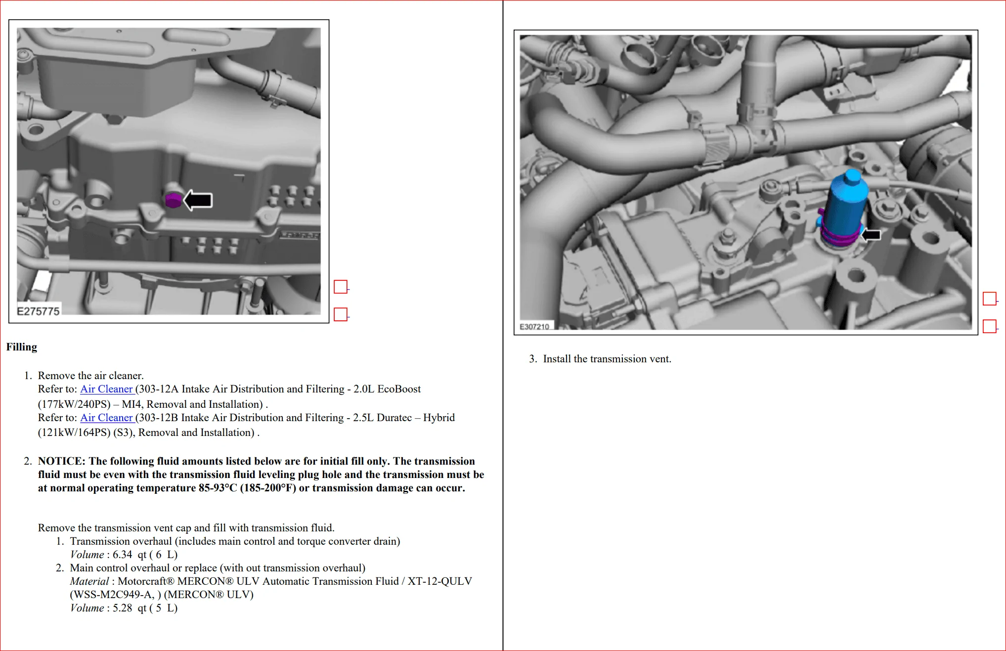 Ford Maverick Transmission fluid check and service, with torque specs (per the Service Manual) 003