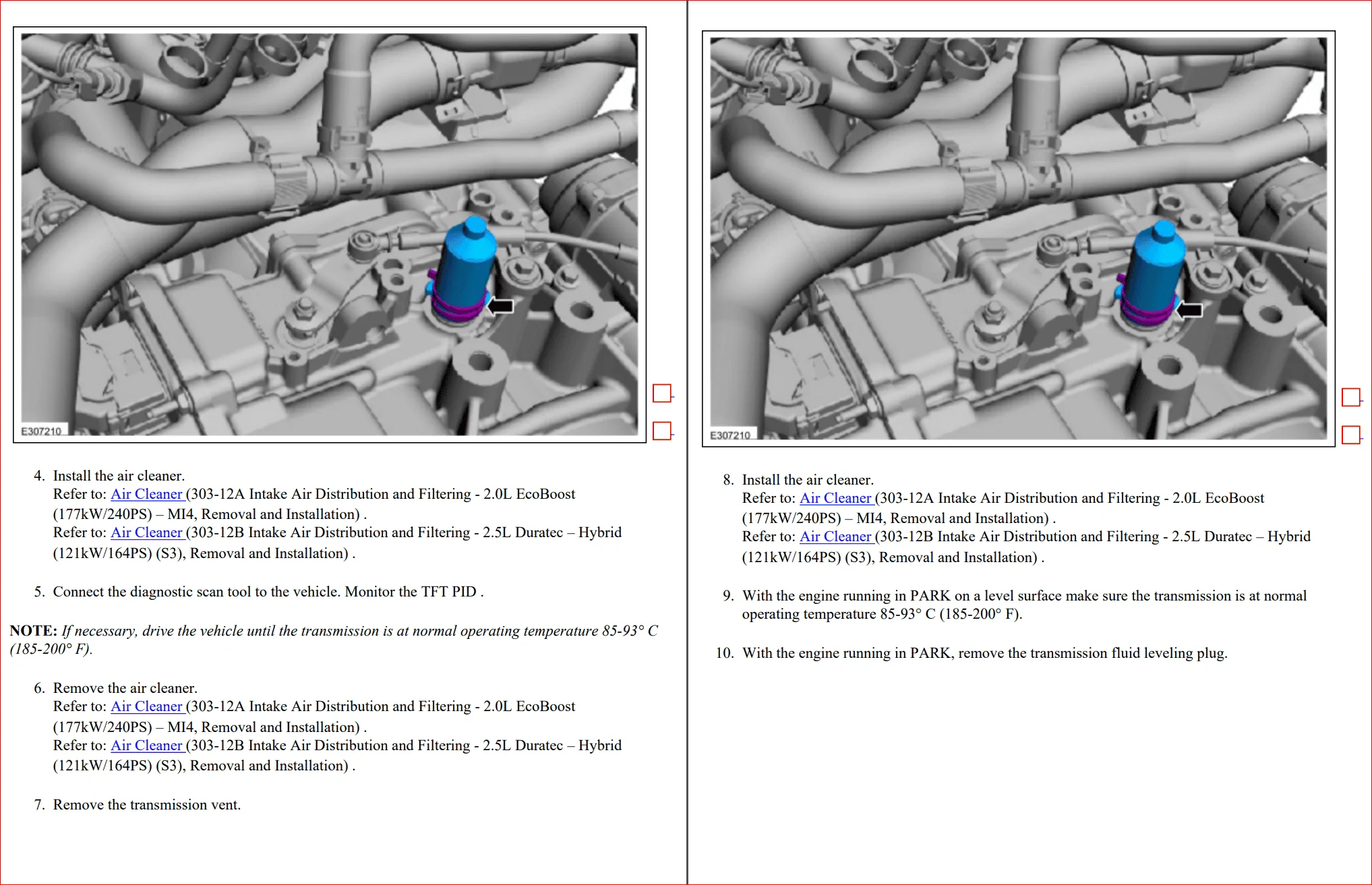Ford Maverick Transmission fluid check and service, with torque specs (per the Service Manual) 004