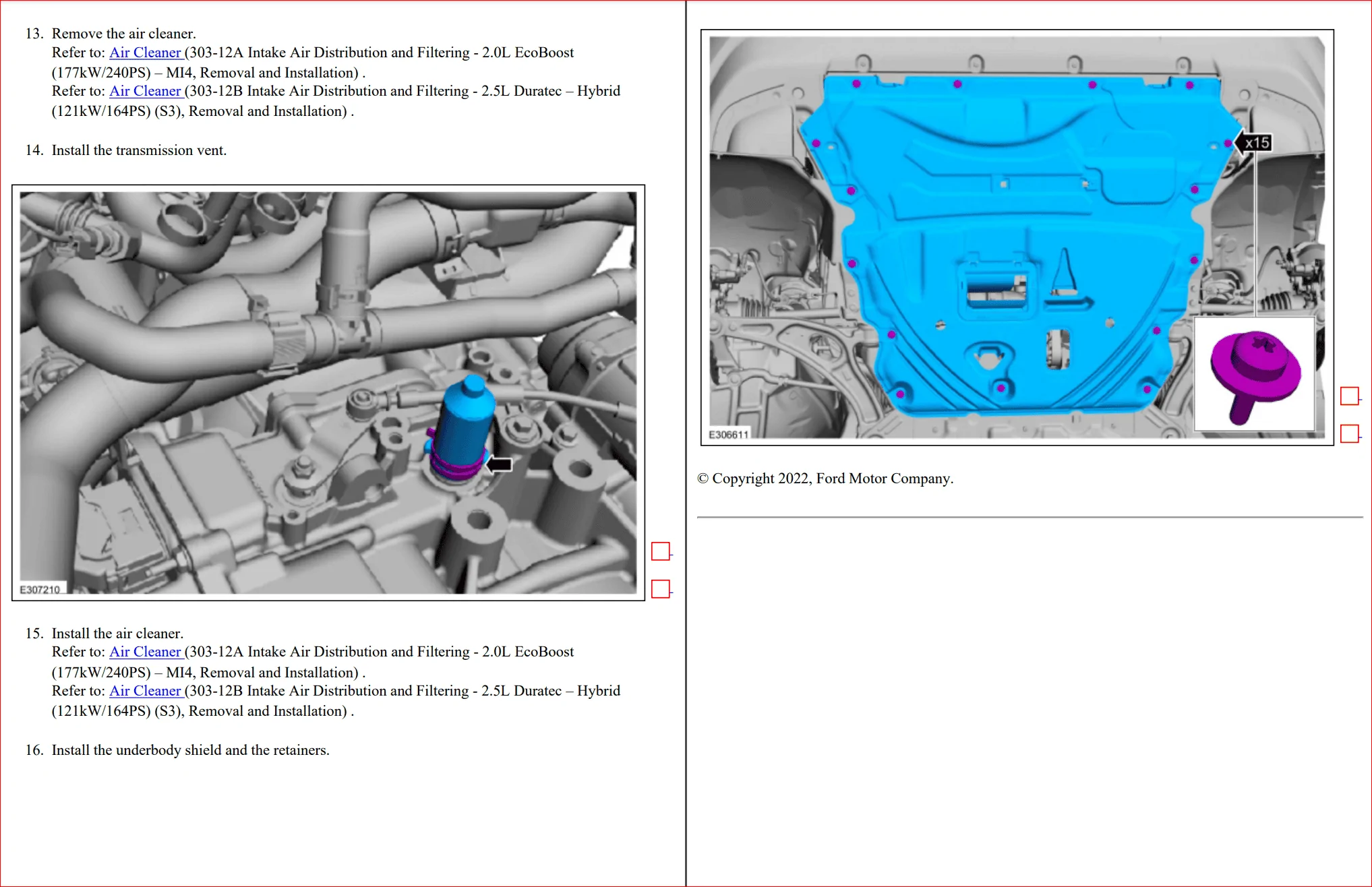 Ford Maverick Transmission fluid check and service, with torque specs (per the Service Manual) 006