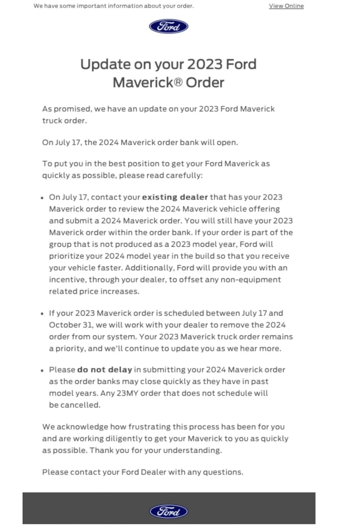 Ford Maverick Who got a rebate letter from Ford? 20230712_134836