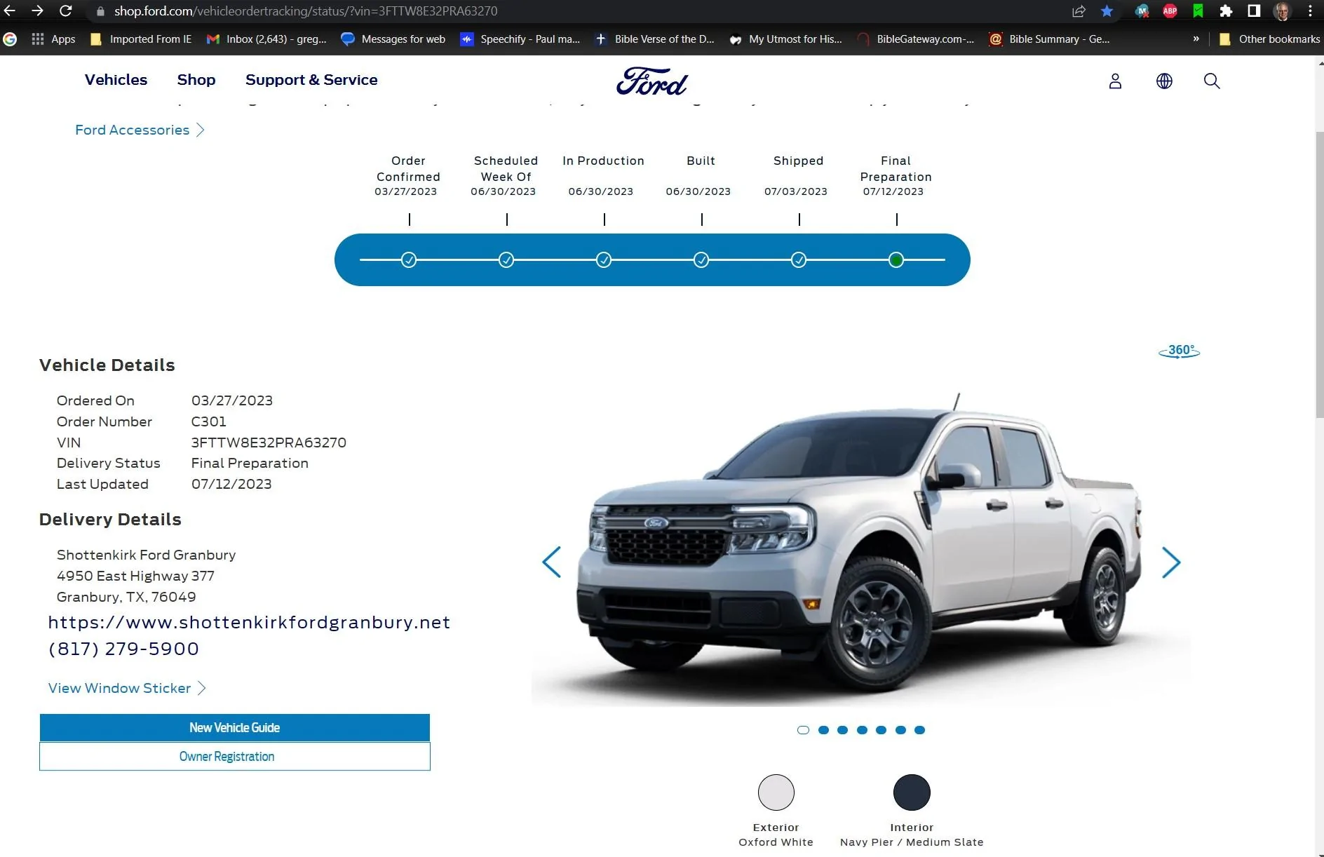 Ford Maverick Highest 23 VIN Tracker Screenshot 2023-07-15 105515