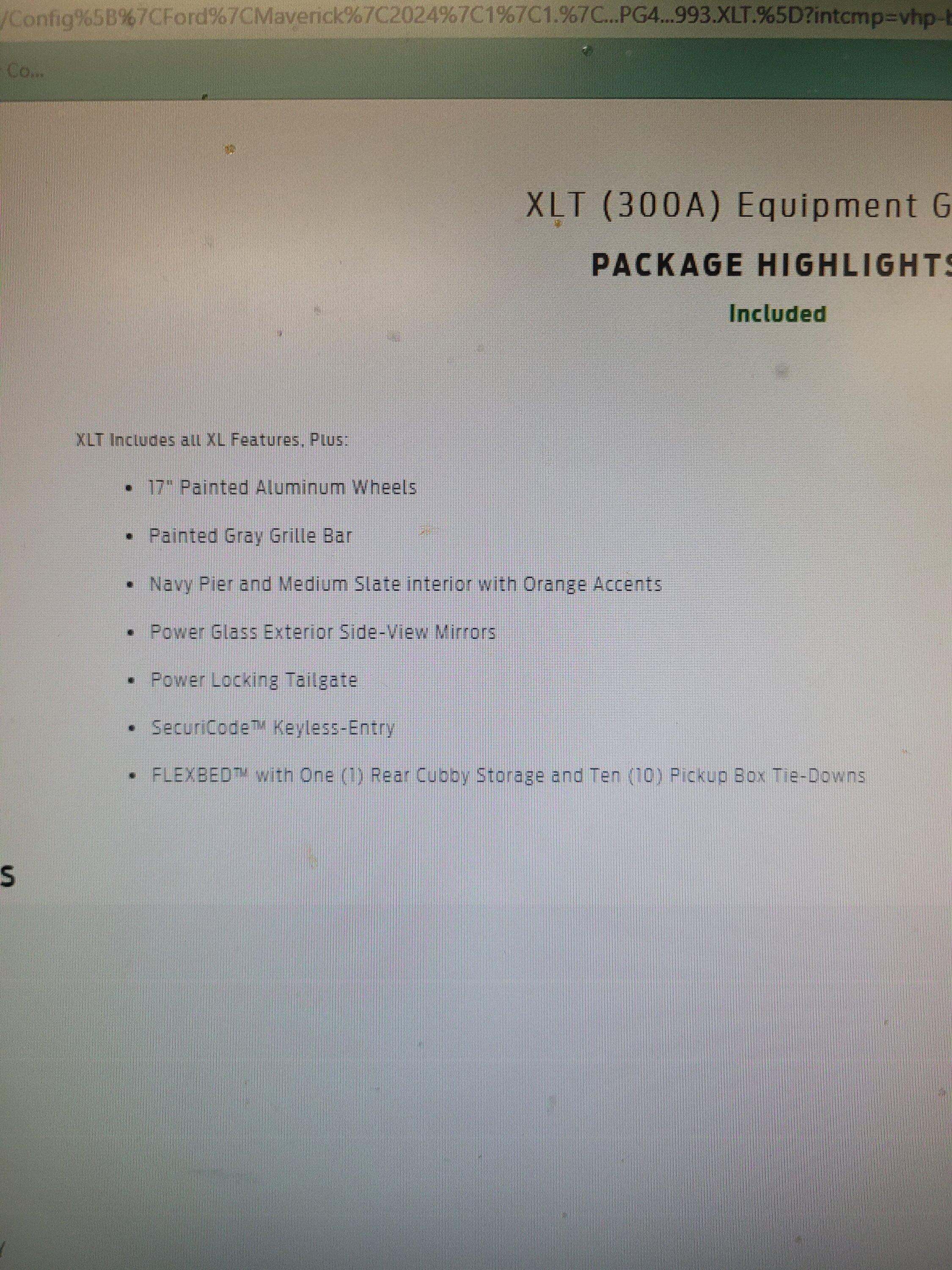 Ford Maverick What does the XLT have over the XL trim? 20230717_062831