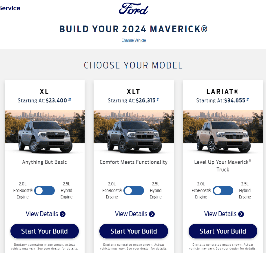 Ford Maverick 2024 Maverick Build and Price is LIVE! Screenshot 2023-07-17 091407