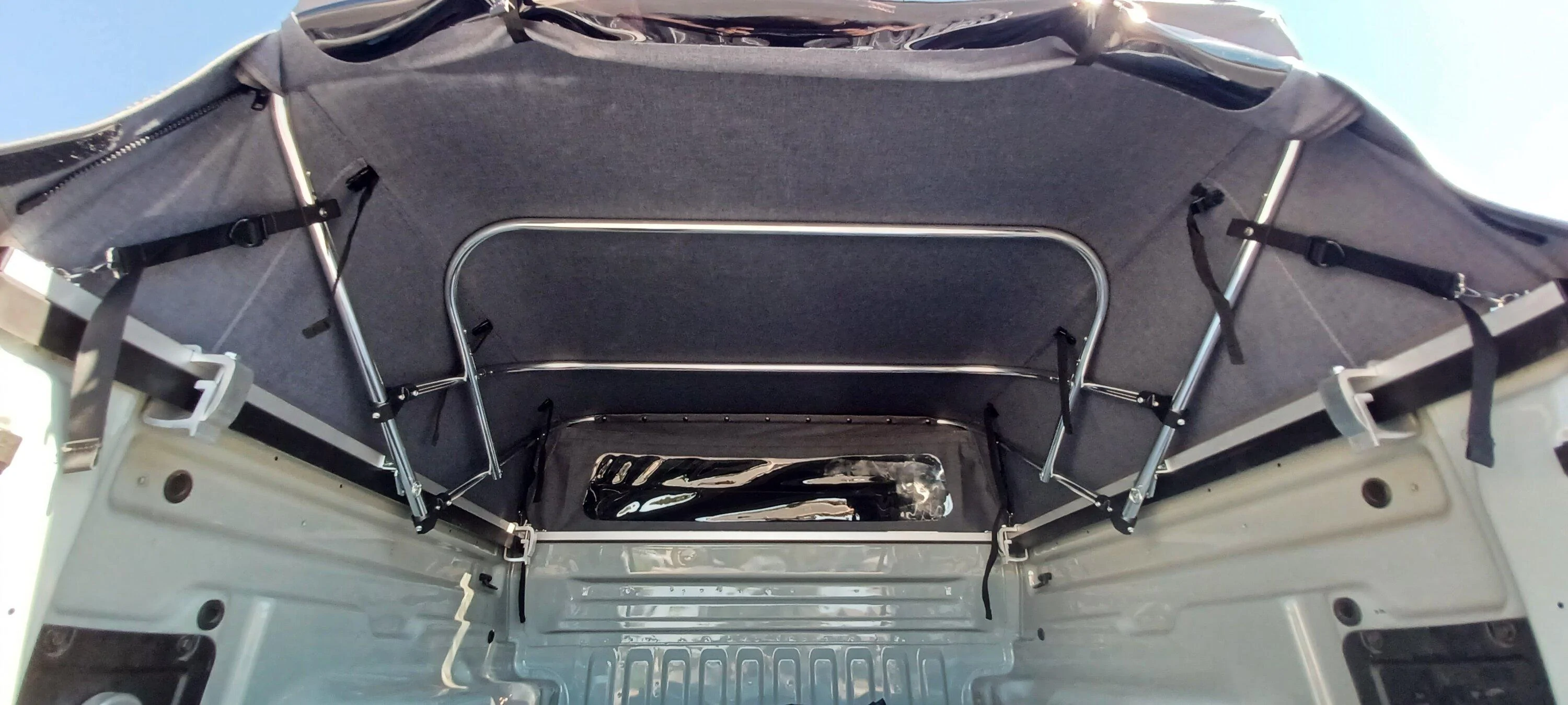 Ford Maverick Folding Softopper camper shell installed on my Maverick 20230719_101354