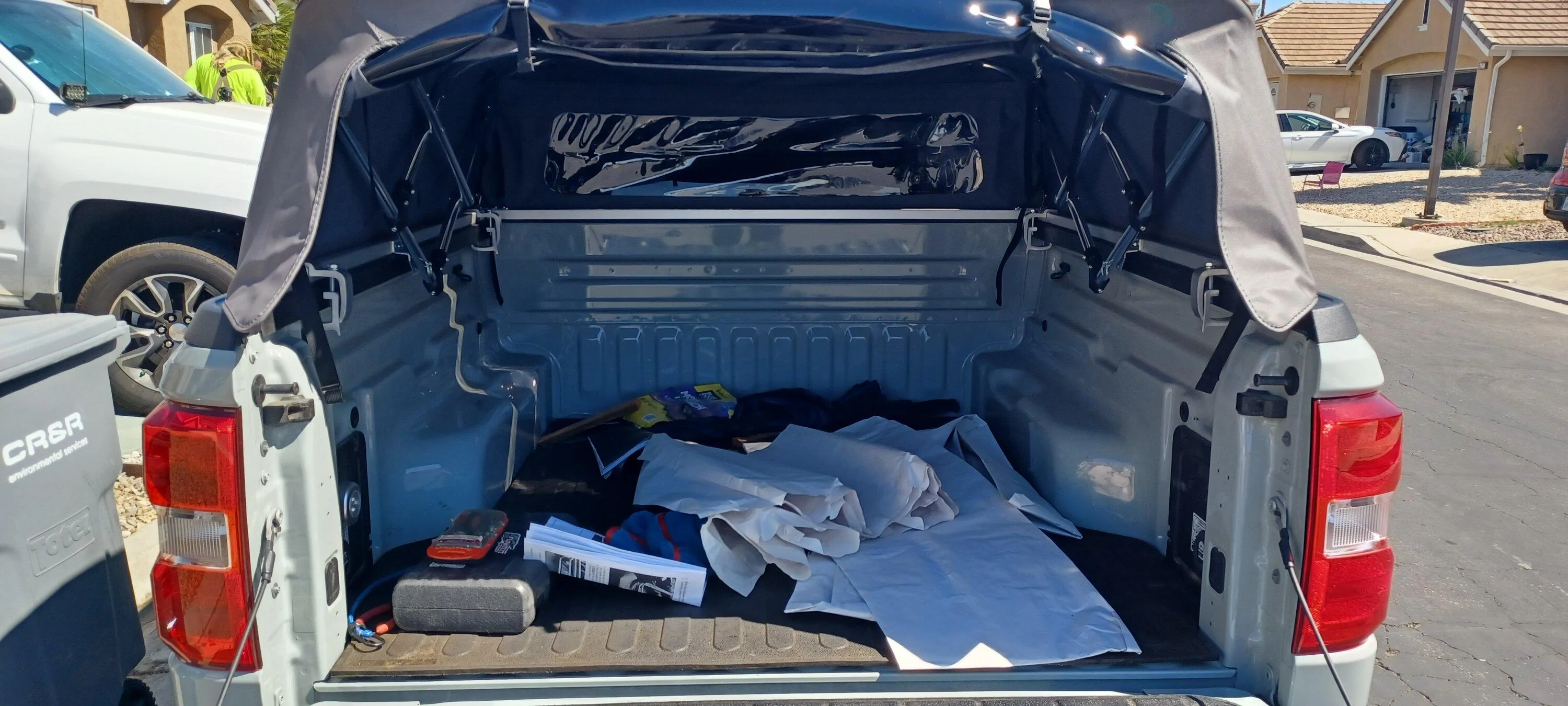 Ford Maverick Folding Softopper camper shell installed on my Maverick 20230719_101339