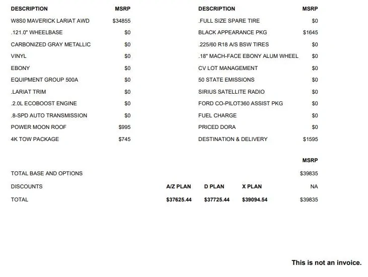 Ford Maverick 23 to 24 order, X-Plan Screenshot 2023-07-19 143649