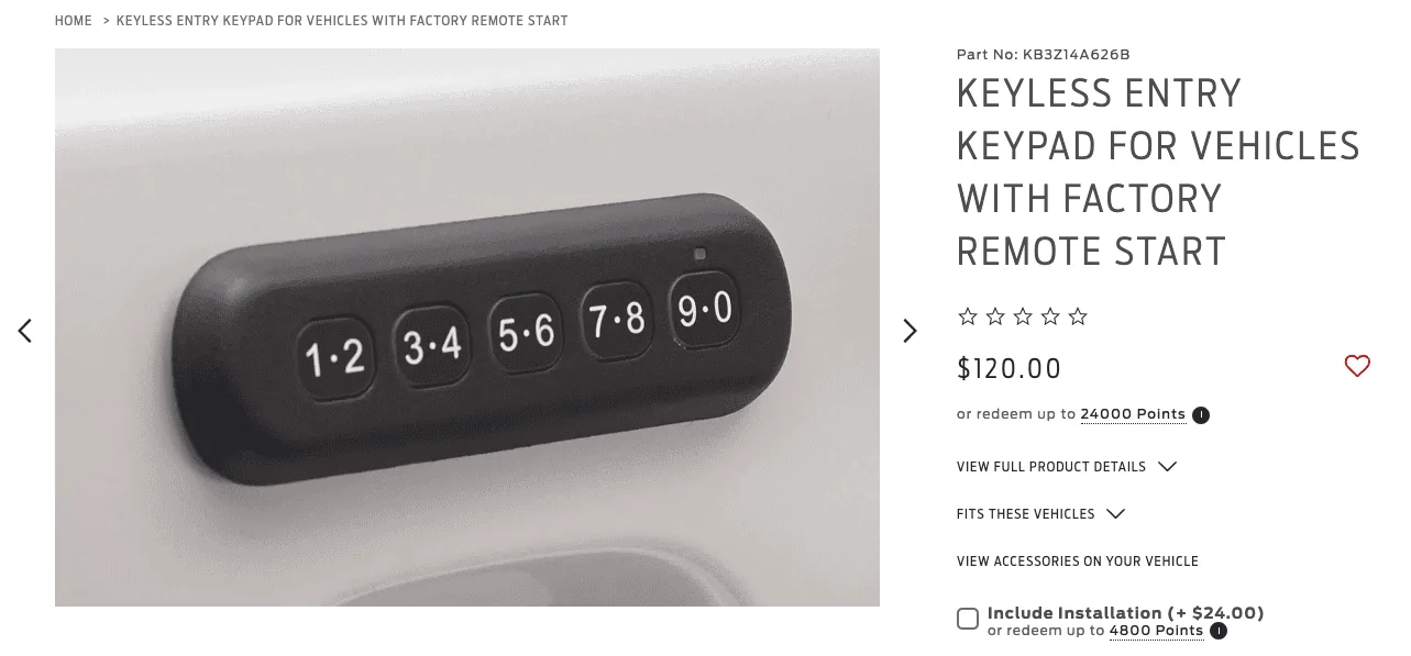 Ford Maverick SecuriCode Keyless-Entry Keypad is available again for Maverick 1689913876413