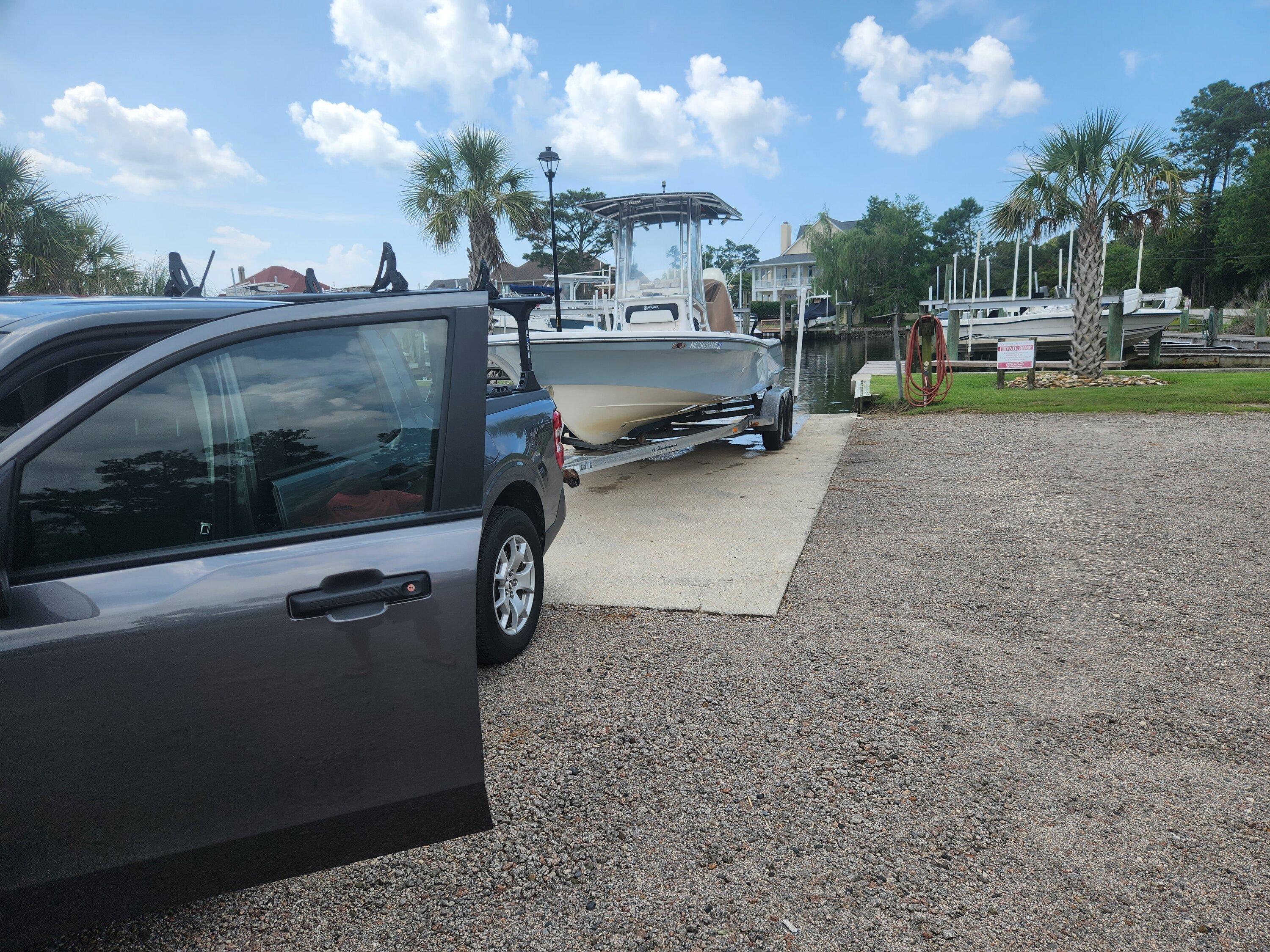 Ford Maverick Pulled boat up ramp with Maverick XL Hybrid 20230725_105511