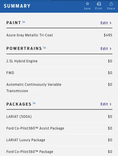 Ford Maverick $1,500 Hybrid Charge not populating hybrid