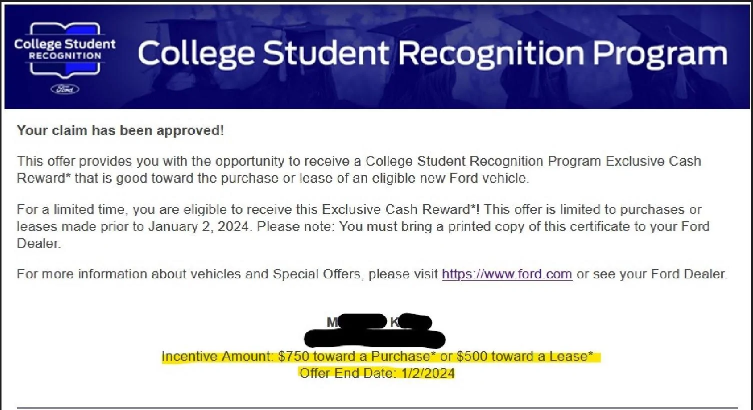 Ford Maverick Are you tracking the Ford College Student Recognition Program? Ford Incentiv