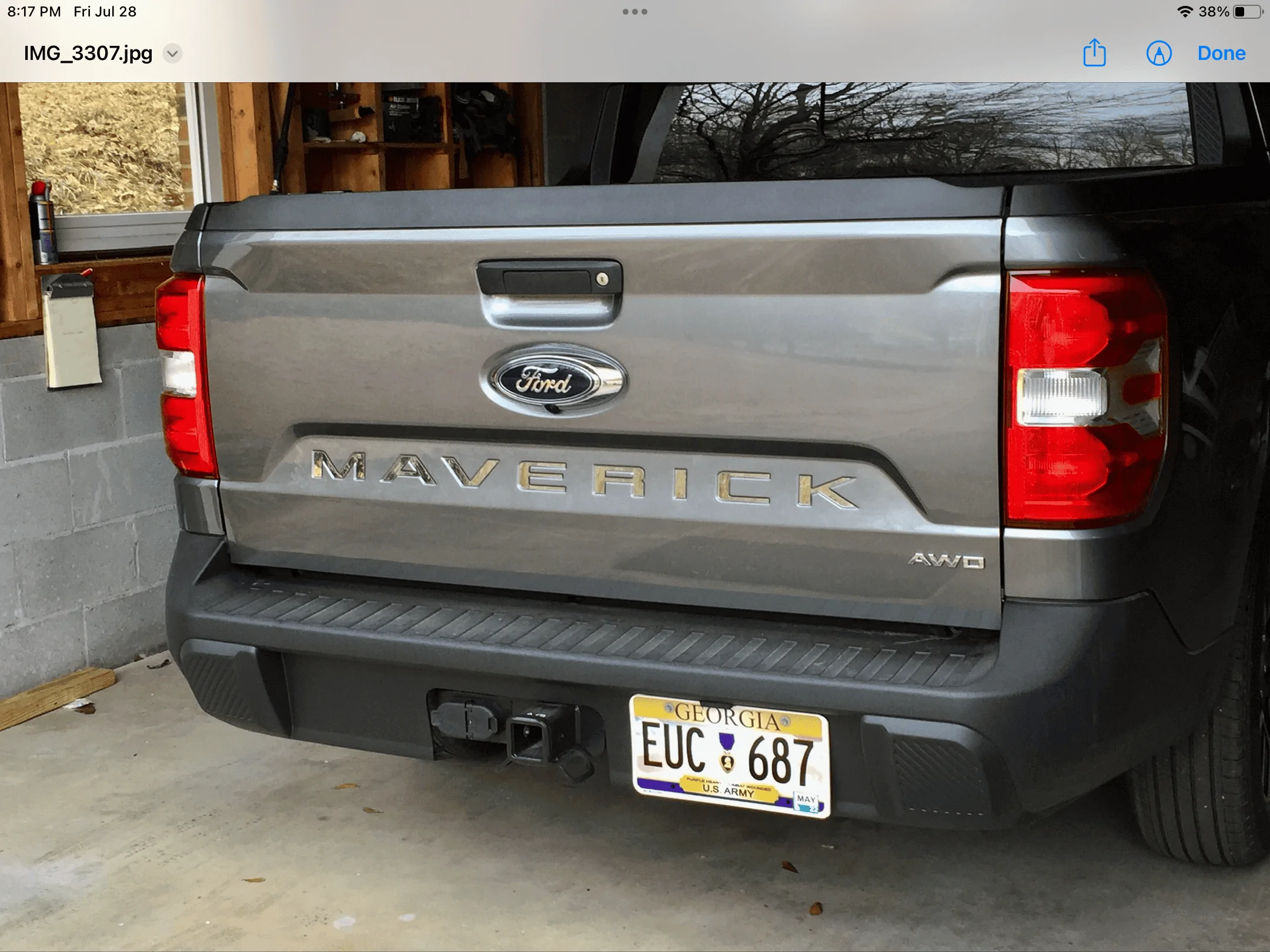 Ford Maverick Maverick Tailgate Letters PPF Cutout IMG_1767