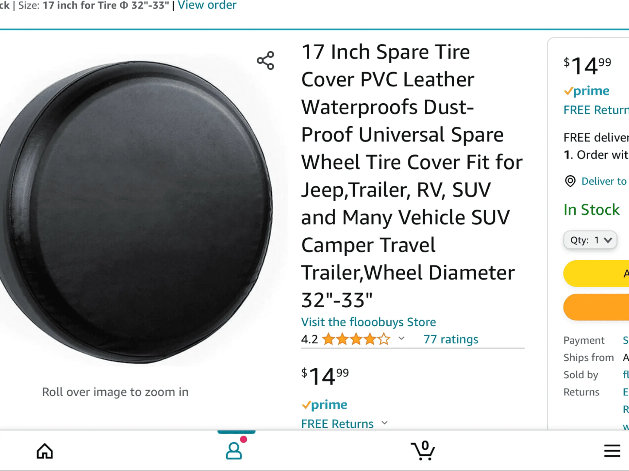 Ford Maverick Installing a cover on 17” full size spare tire $20 IMG_4190