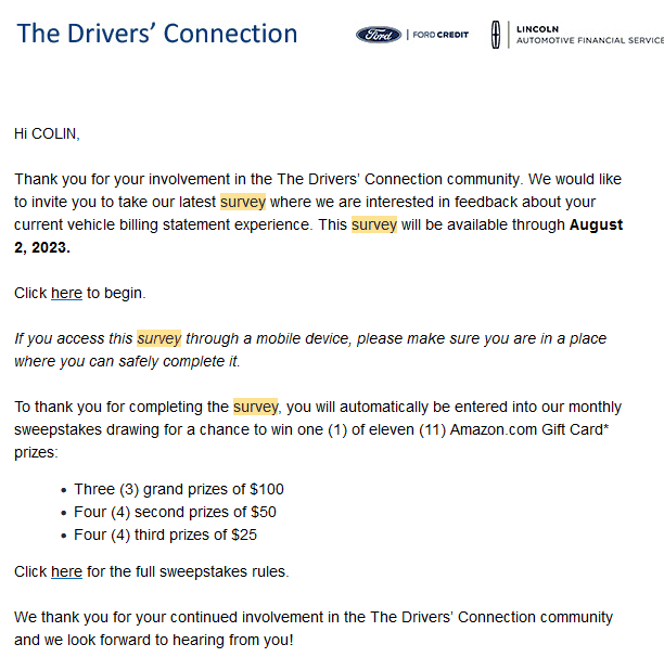 Ford Maverick WARNING: Survey Savvy e-mails. Screenshot 2023-08-02 095116