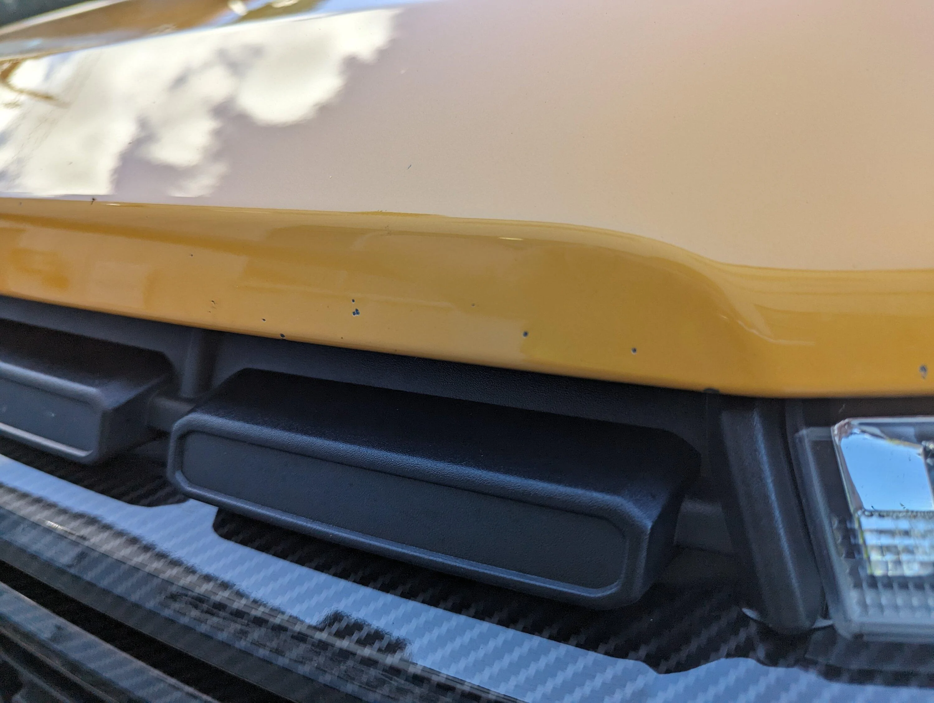 Ford Maverick Matching dark gray ACC panel to black grille - DIY FIX using Forever Black PXL_20230803_182145819