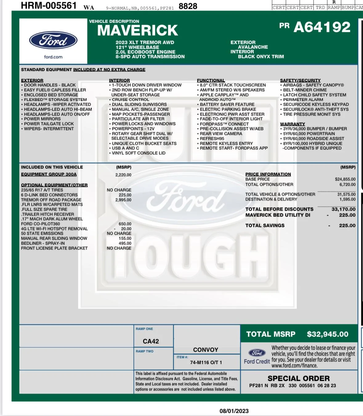 Ford Maverick Potential sell-new XLT tremor avalanche gray Seattle area IMG_7181