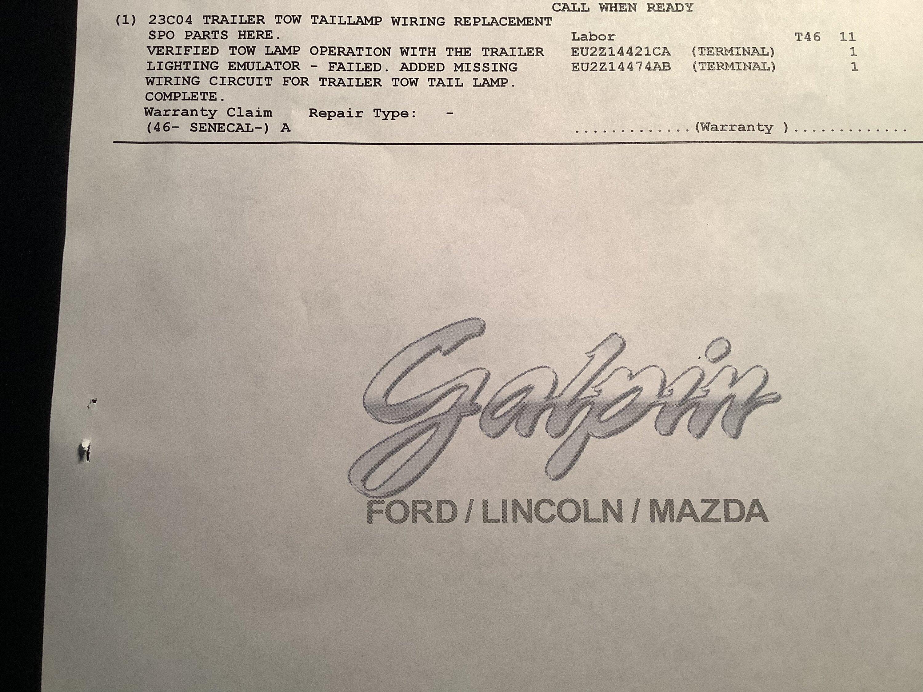 Ford Maverick Trailer Harness Replacement Report 1279B5FA-4F42-4777-8976-02329AFBE27A