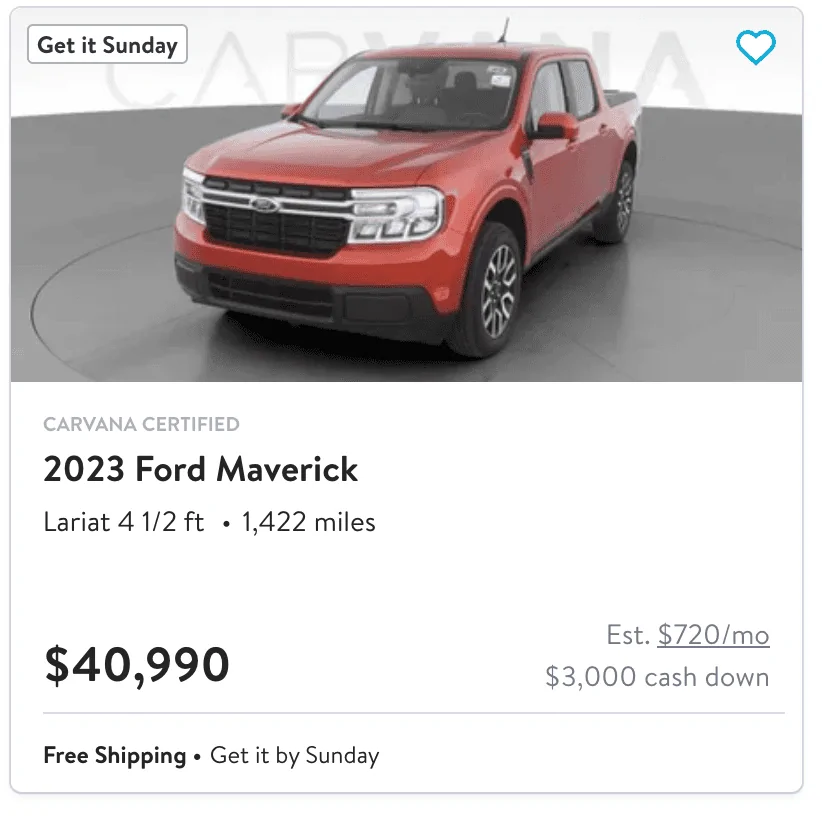 Ford Maverick Just got an offer from Carvanna 1691682168006