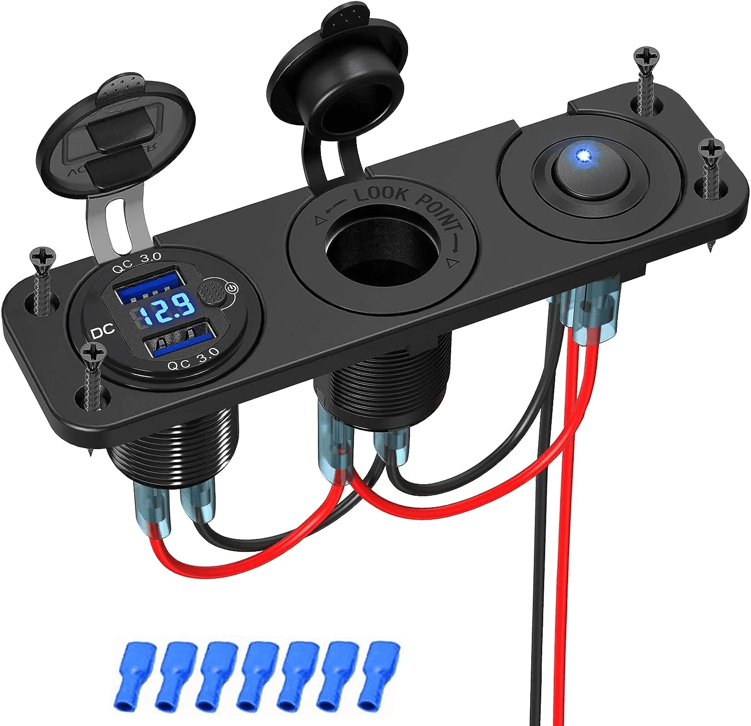Ford Maverick 12 volt bed ports for lighting 1691686480824