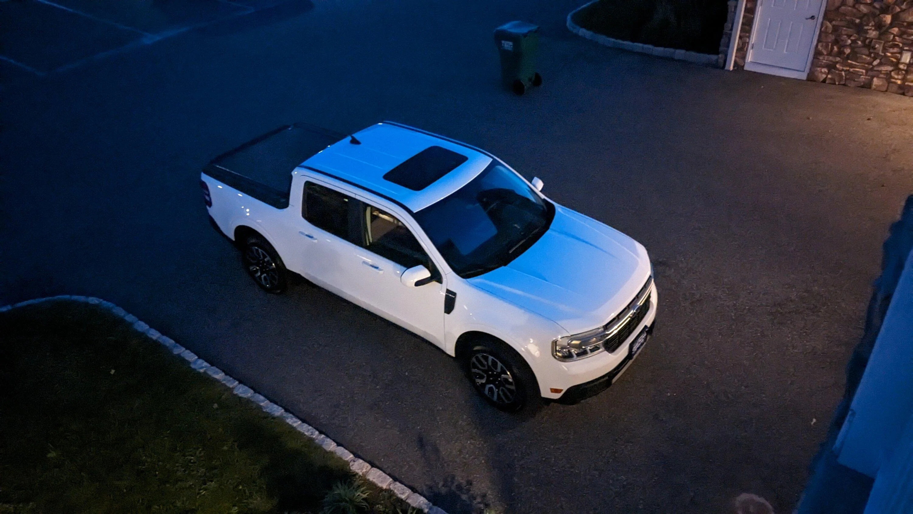 Ford Maverick Woot!  Hybrid Lariat in White Finally Arrived FromAbov
