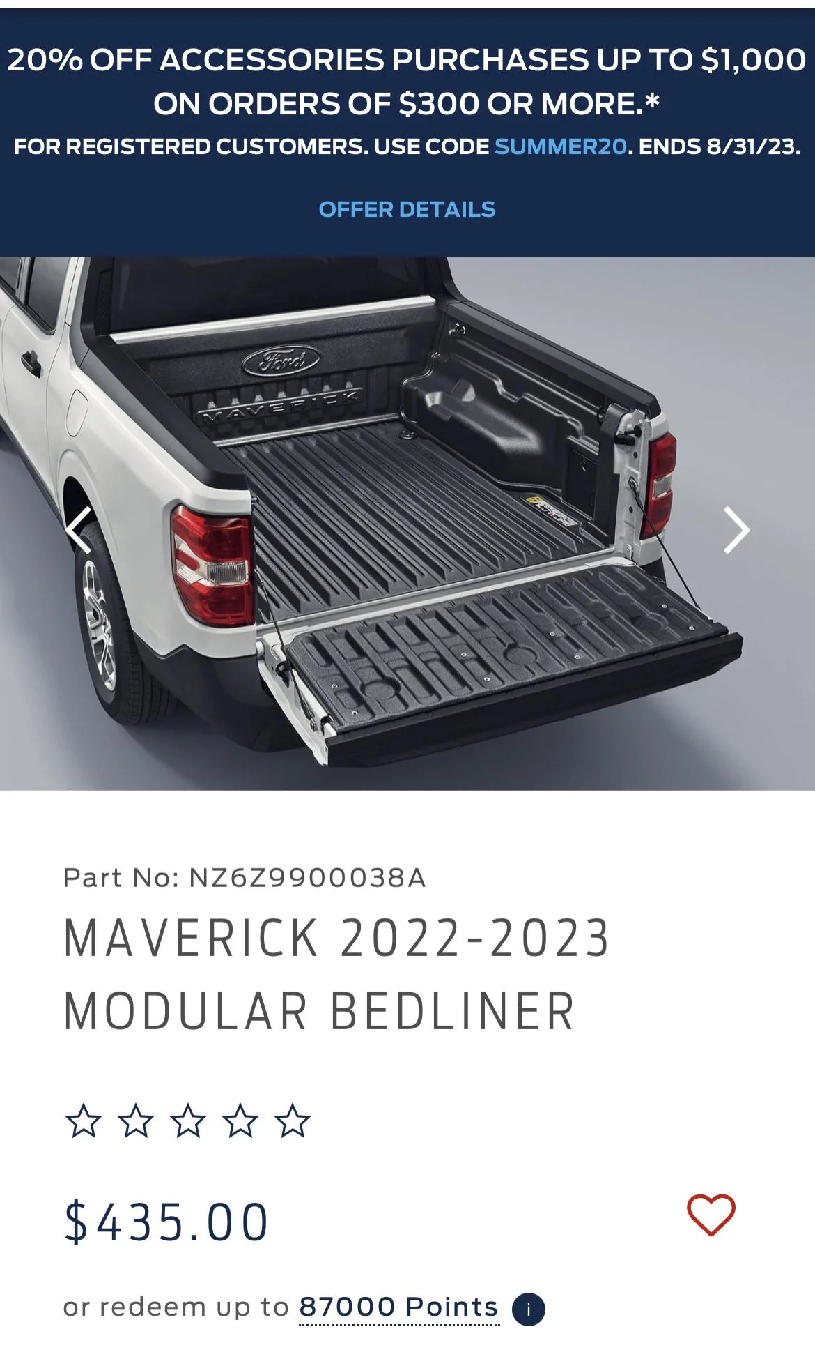 Ford Maverick modular bed liner IMG_7711