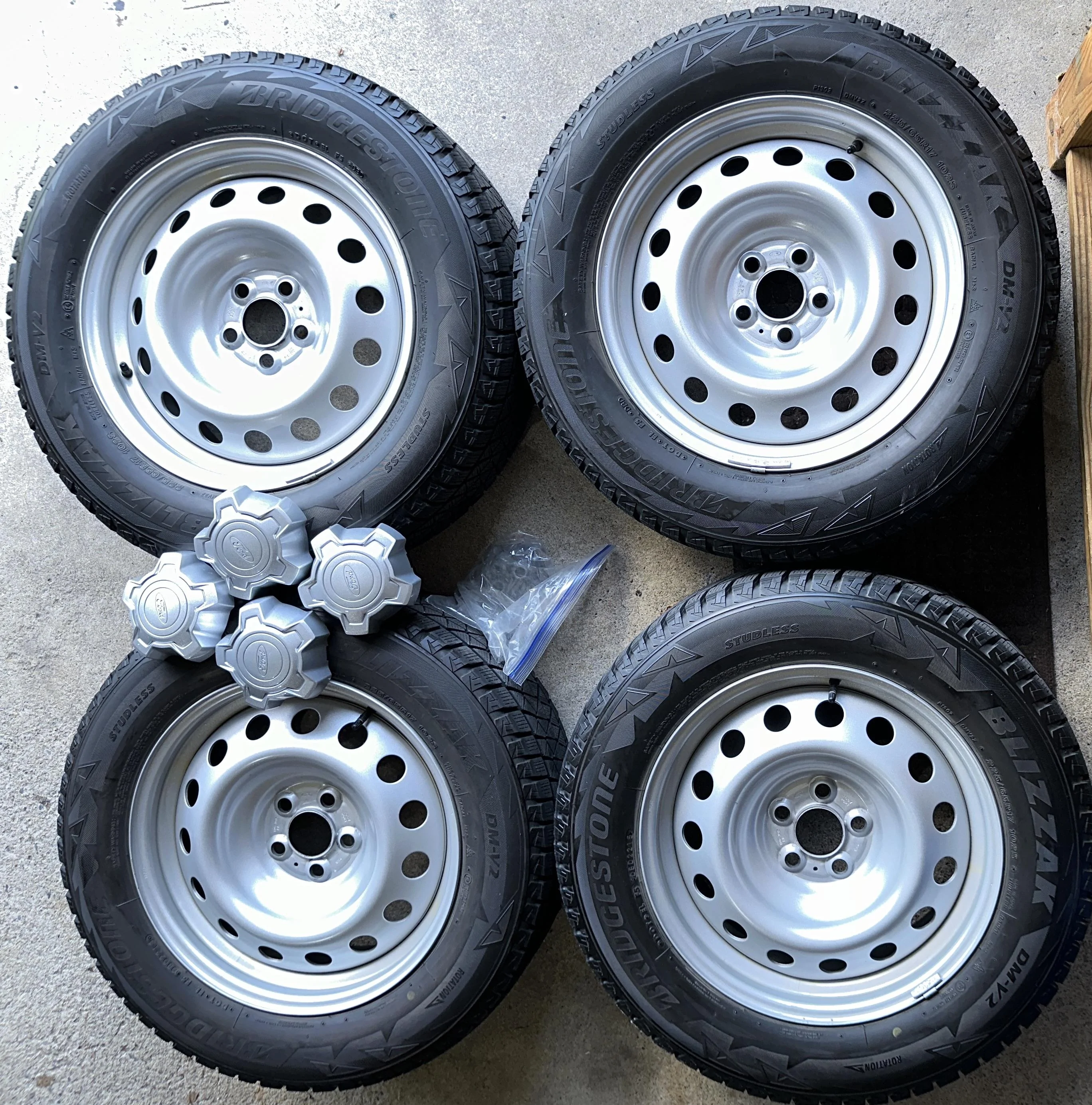 Ford Maverick Maverick steelies with Blizzaks overall to