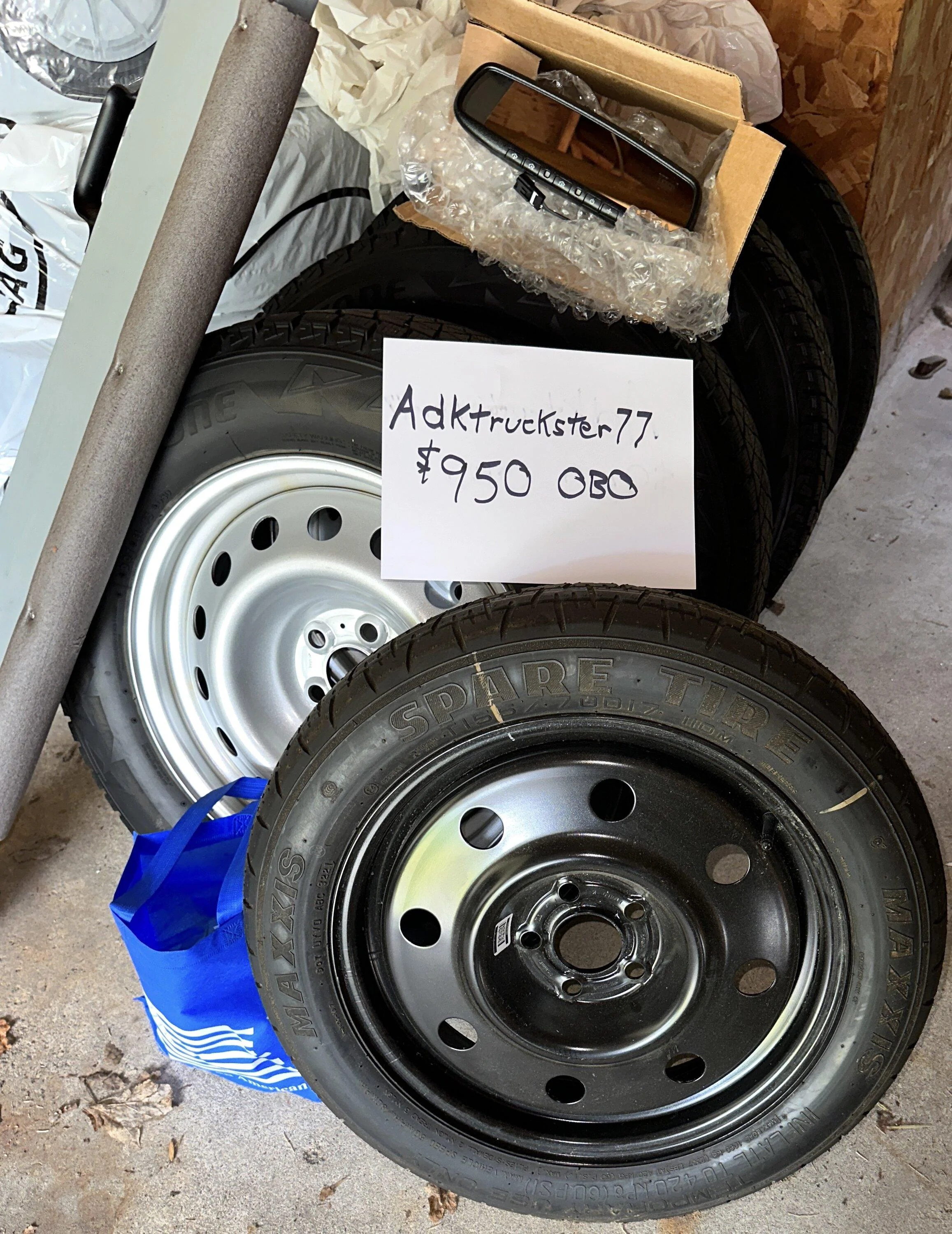 Ford Maverick Maverick steelies with Blizzaks proof pic