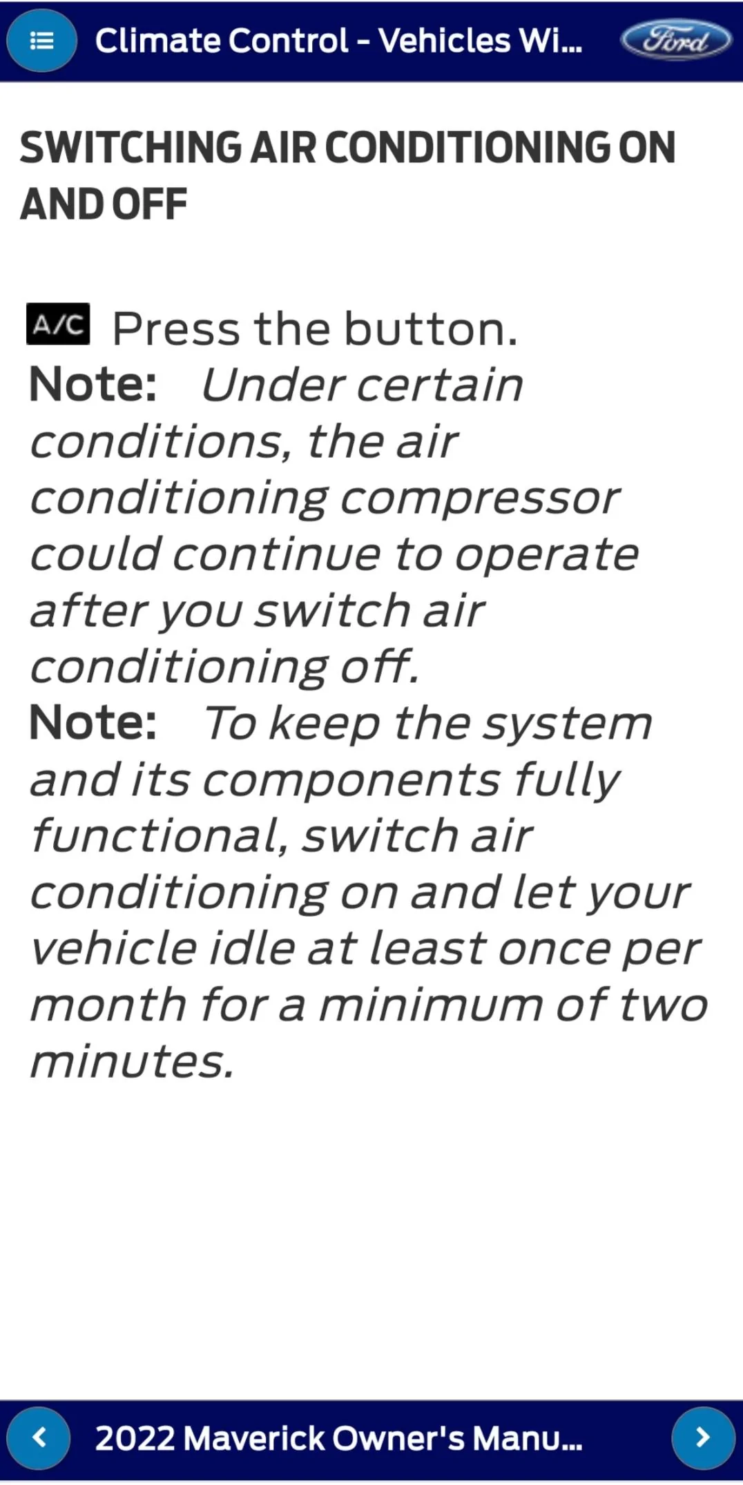 Ford Maverick Air conditioning issues Screenshot_20230817-100629
