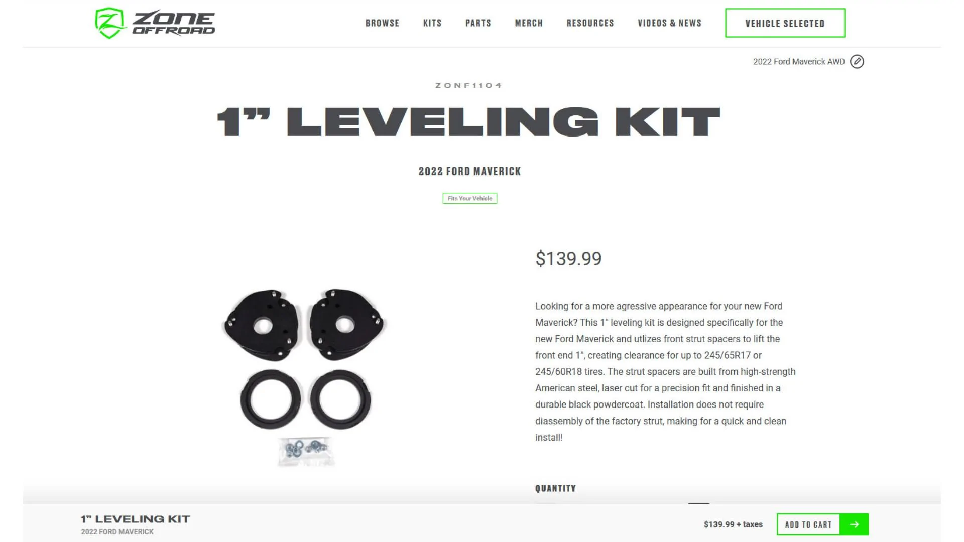 Ford Maverick Zone Offroad Leveling Kit review for Ford Maverick Zone1