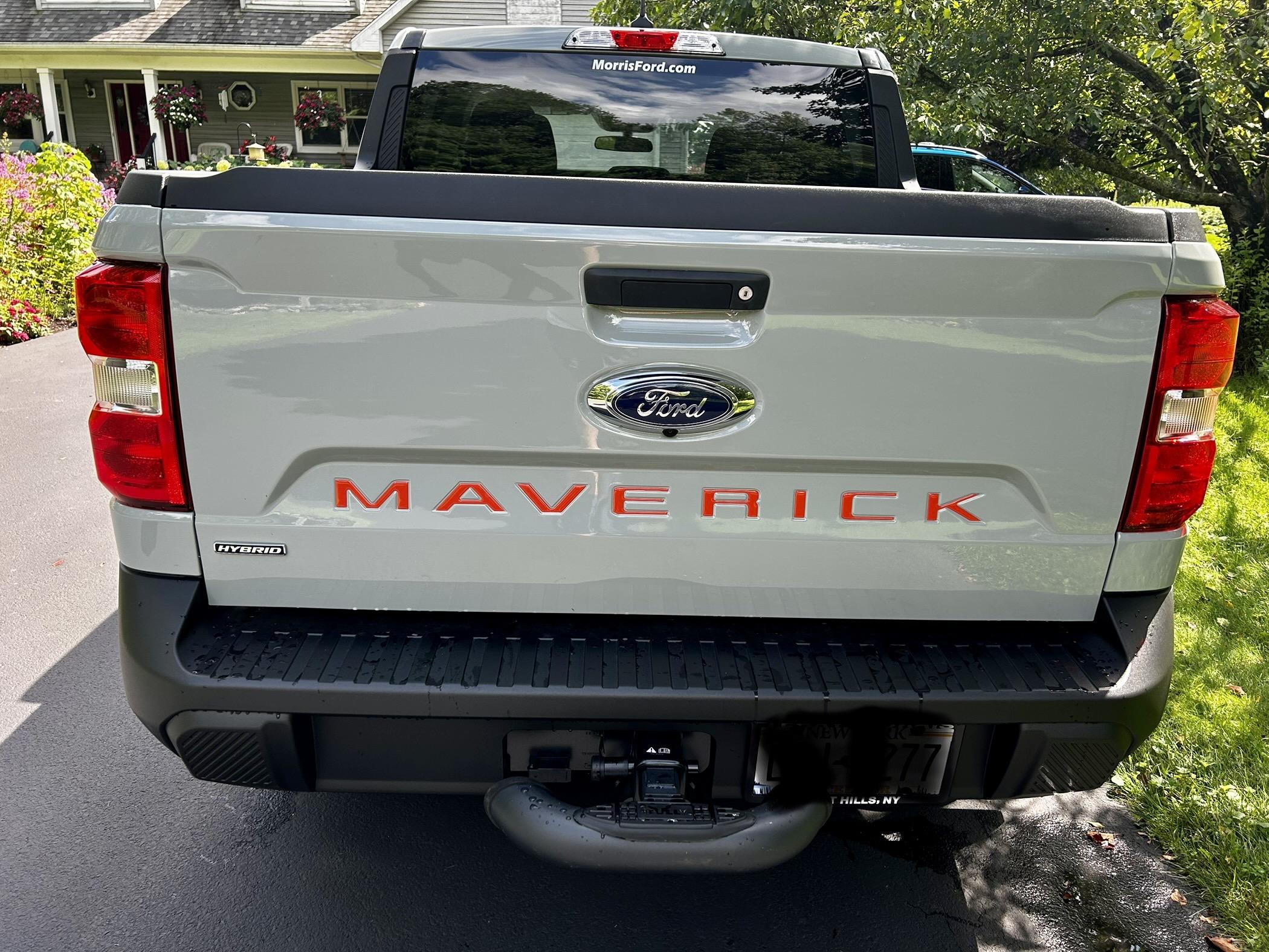 Ford Maverick Maverick tail gate lettering (Orange on Cactus Gray) IMG_2769