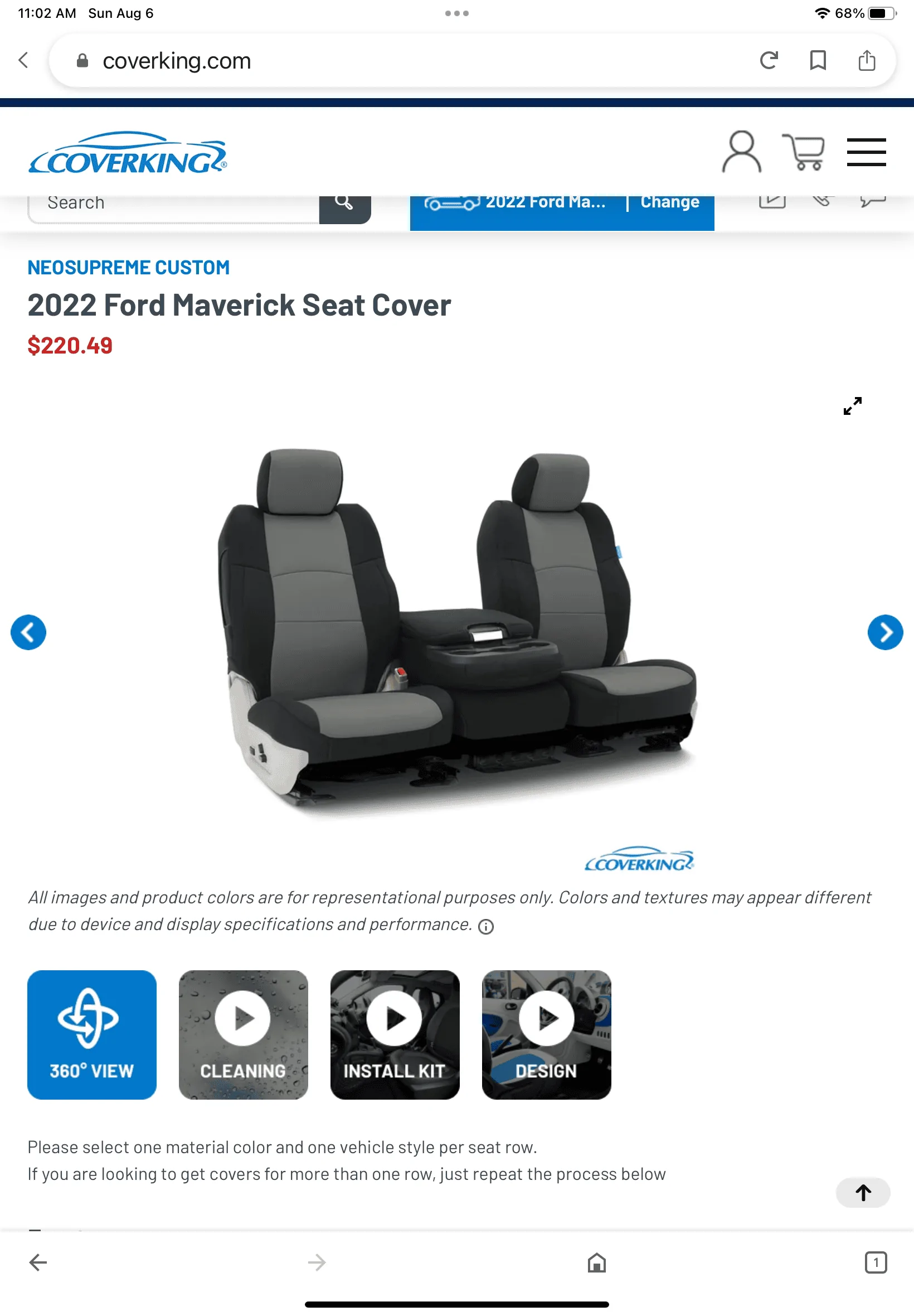 Ford Maverick Genuine Neoprene seat covers: Coverking vs Wet Okele IMG_0100