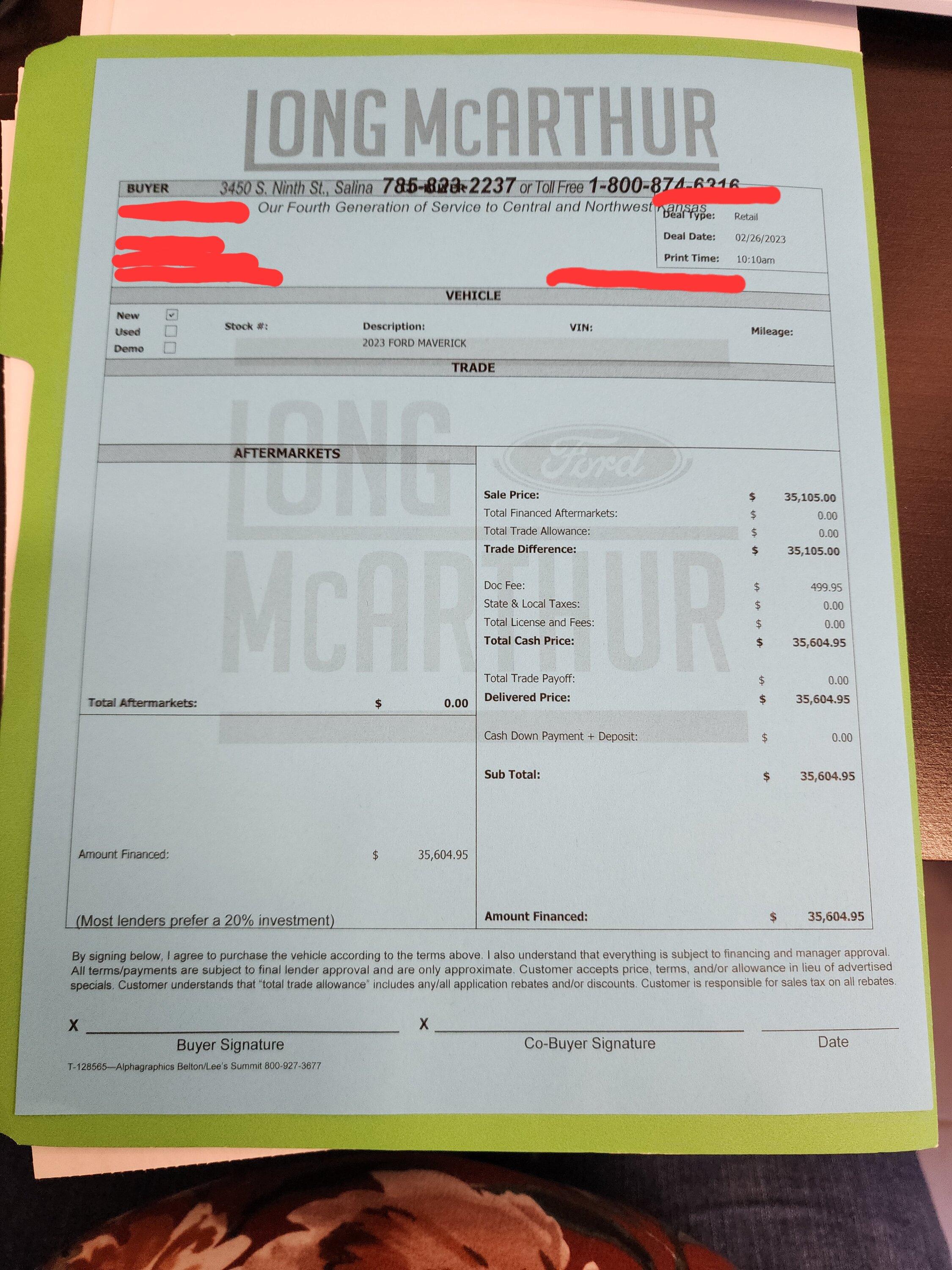 Ford Maverick Was my Maverick sold out from under me despite my order? 20230821_143555