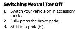 Ford Maverick Neutral tow mode - HELP! 1692840775416