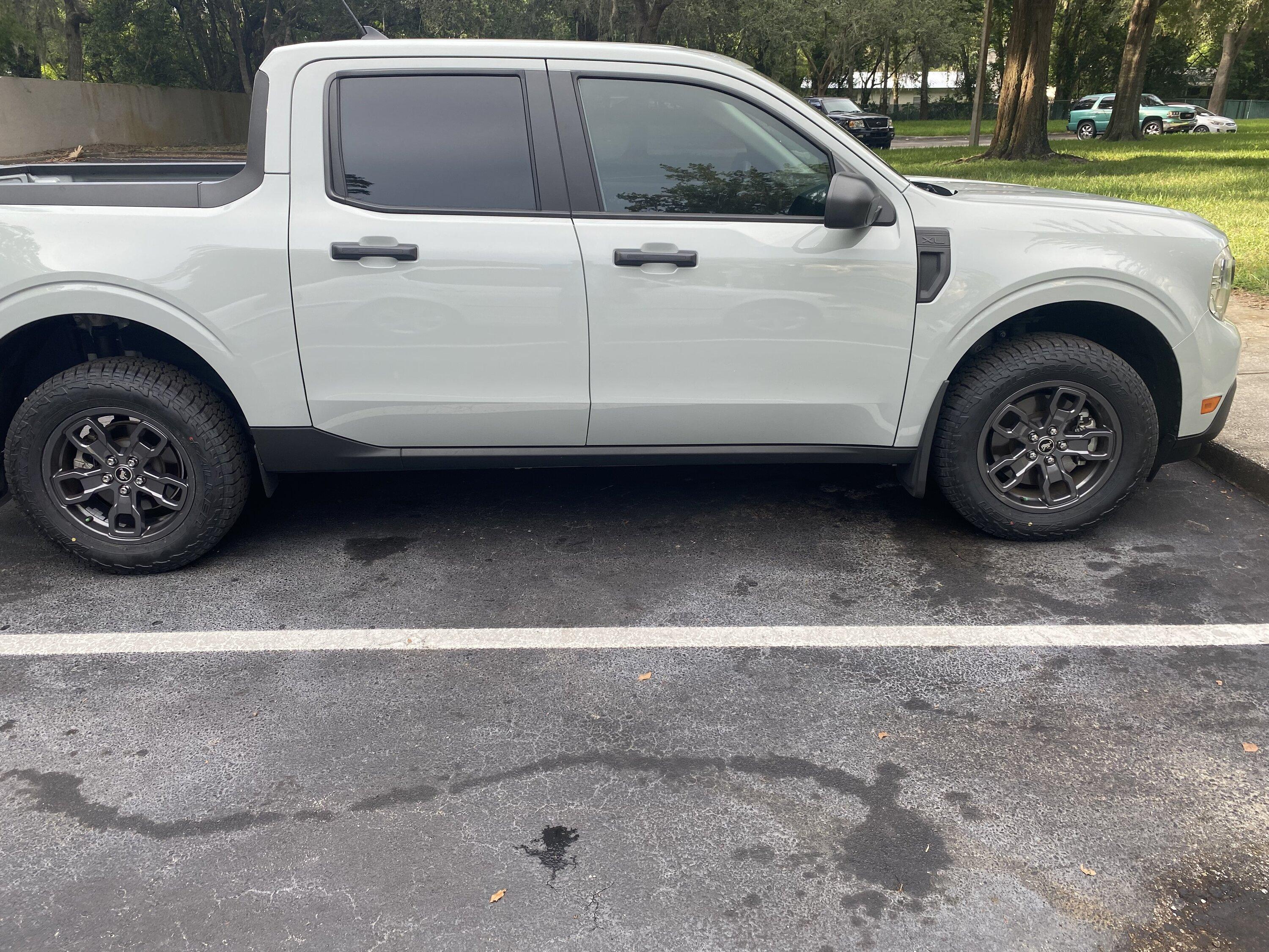 Ford Maverick Both cactus grays in 1 photo on the same truck IMG_2382