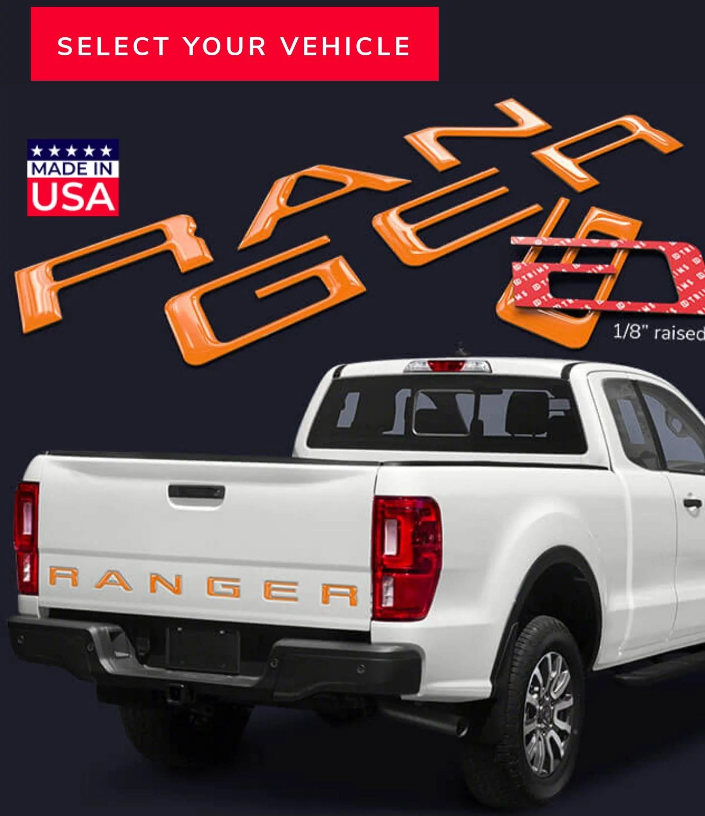 Ford Maverick Maverick Tremor orange with black outlined raised tailgate letters on Etsy. Screenshot_20230823_223827_Chrom
