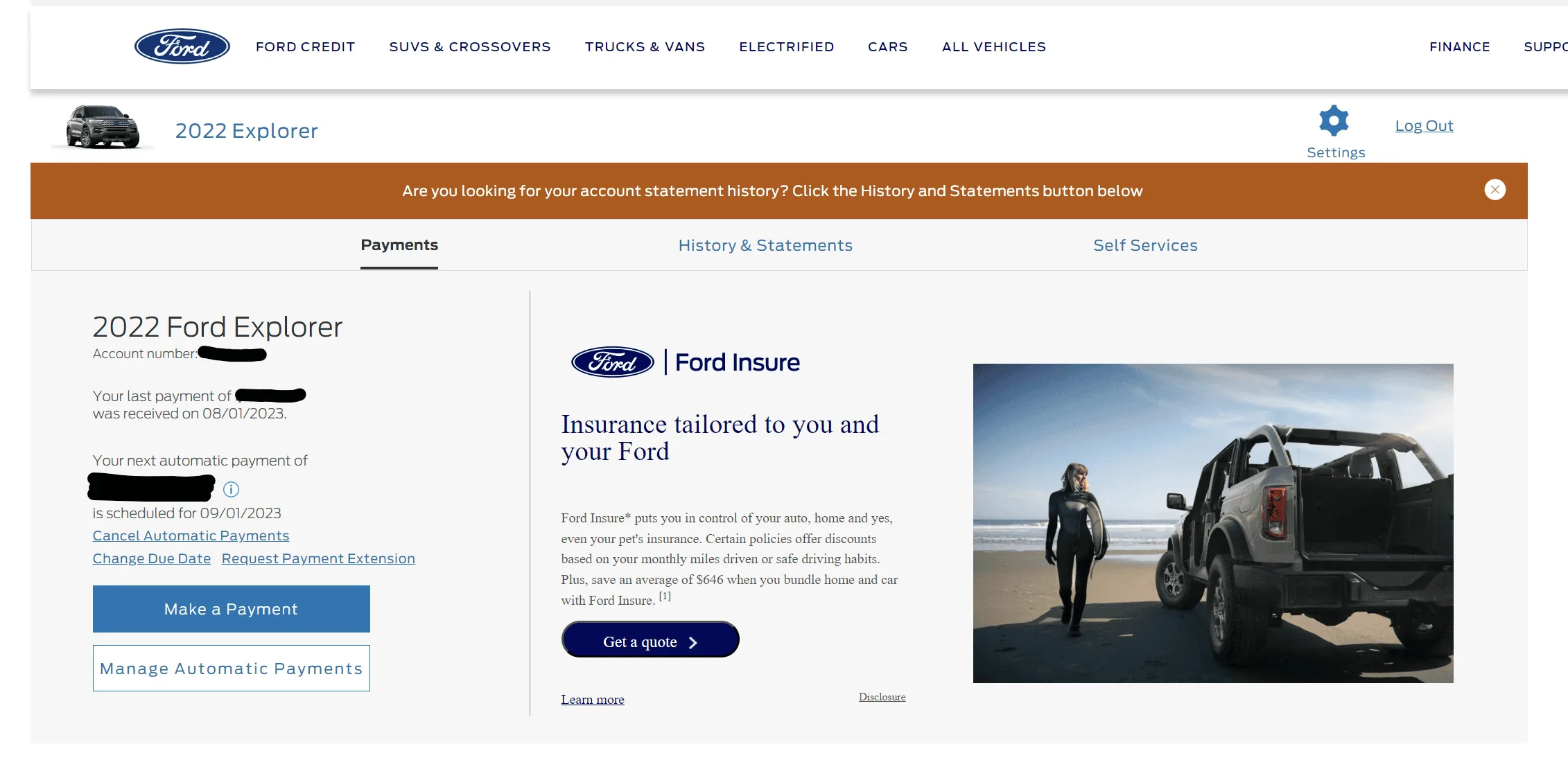Ford Maverick Ford finance account issues 1692885337097