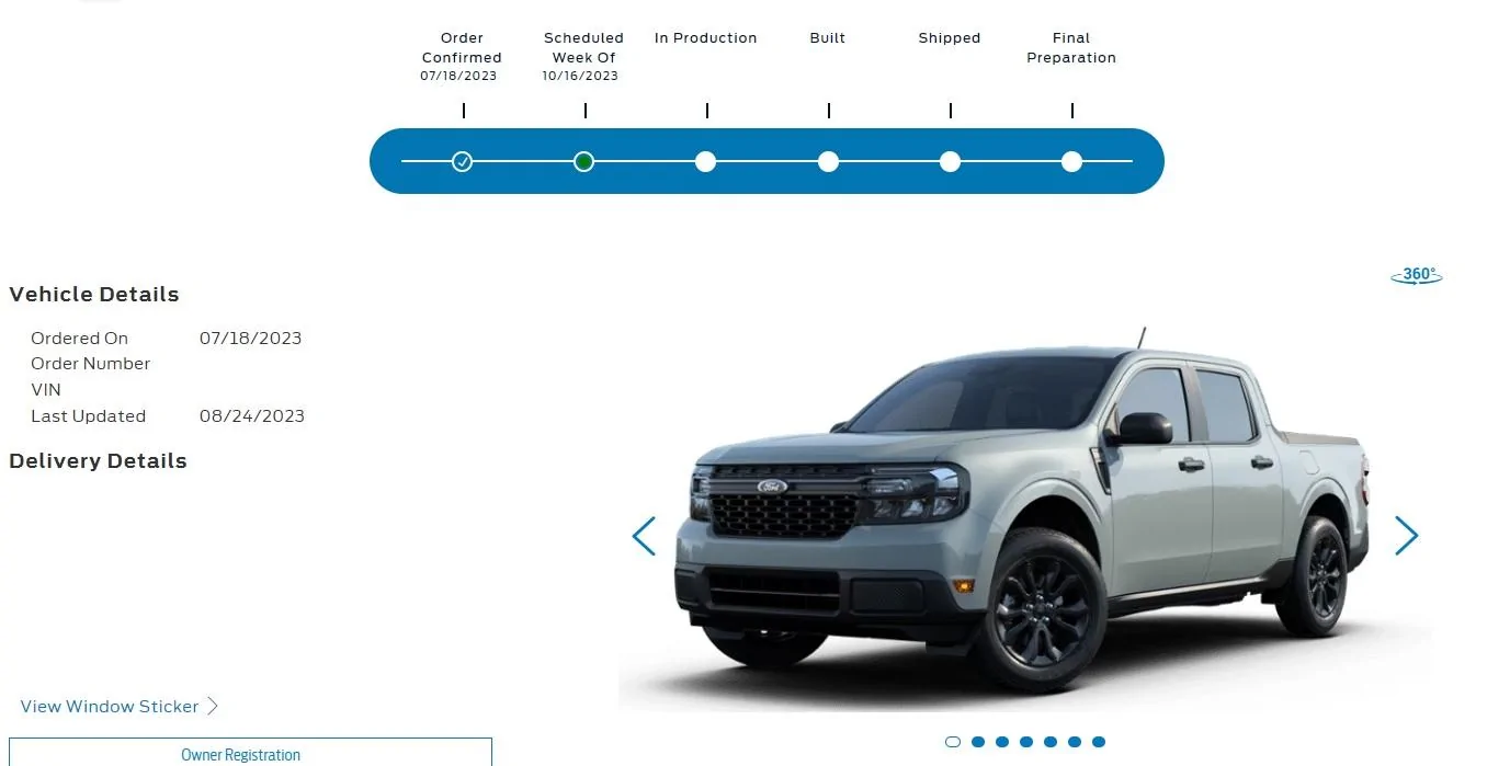 Ford Maverick 2024 Maverick First Scheduling This Week (8/24/23)! For Production Weeks 10/16-10/30 24 mavhybridtrack