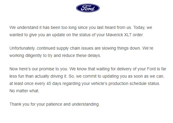 Ford Maverick 8/24/23 Inaugural MY24 Scheduling Email Received Group [EMAILS NOW ARRIVING!] Screenshot 2023-08-24 175743