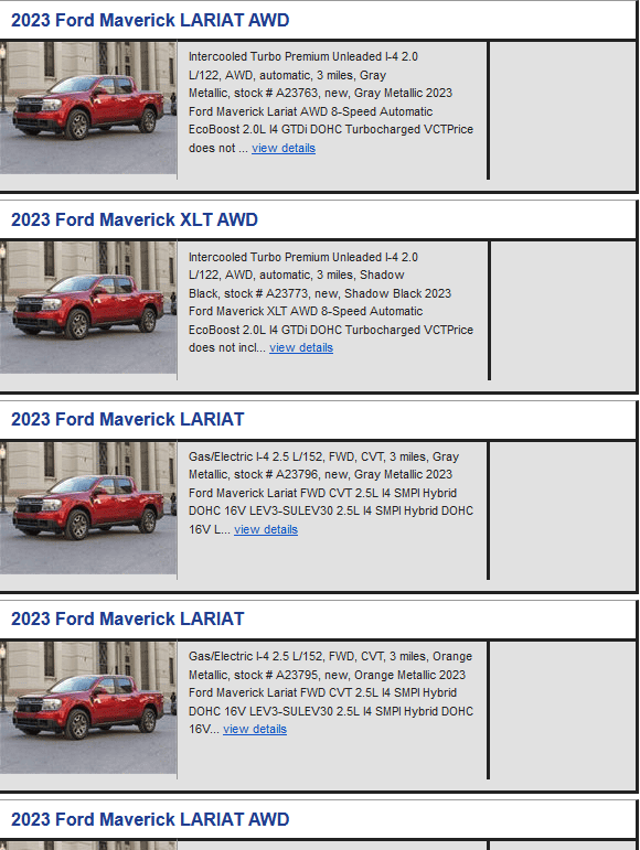 Ford Maverick Chapman has  a few unsold Mavericks? 1693094200875