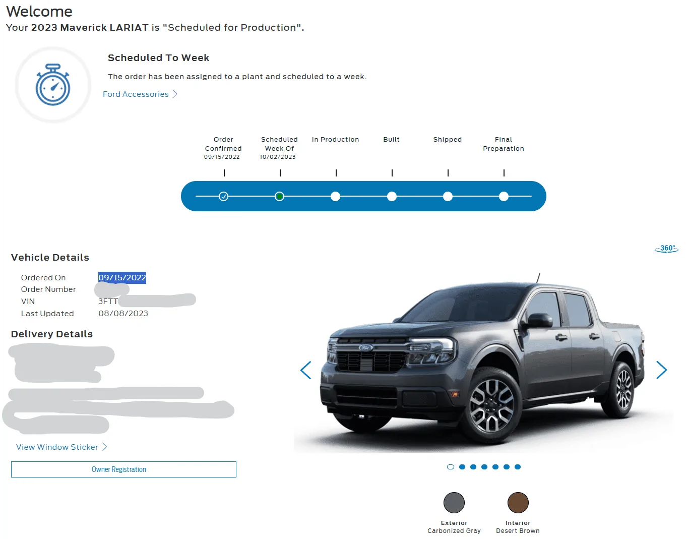 Ford Maverick Change after scheduling/VIN assigned? 1693099230841