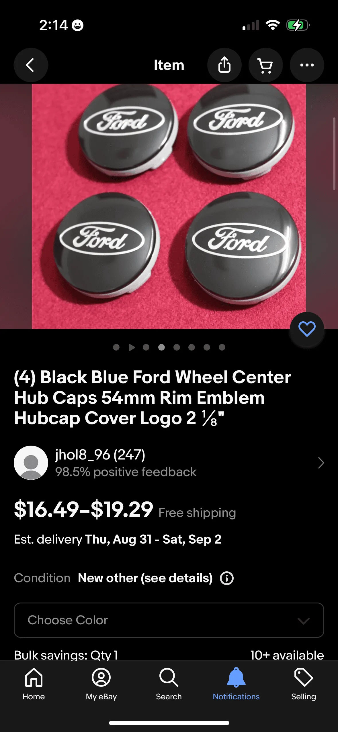 Ford Maverick Center Cap Sizing IMG_1621