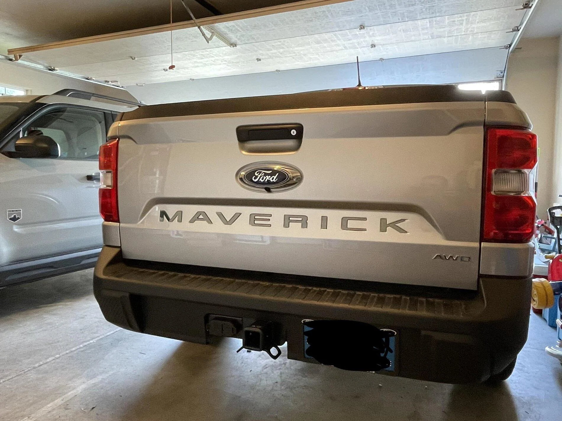 Ford Maverick ICONIC SILVER Maverick Photos Thread Tailgate Lettering Applique - Polished Stainless Steel installed on Iconic Silver Maverick