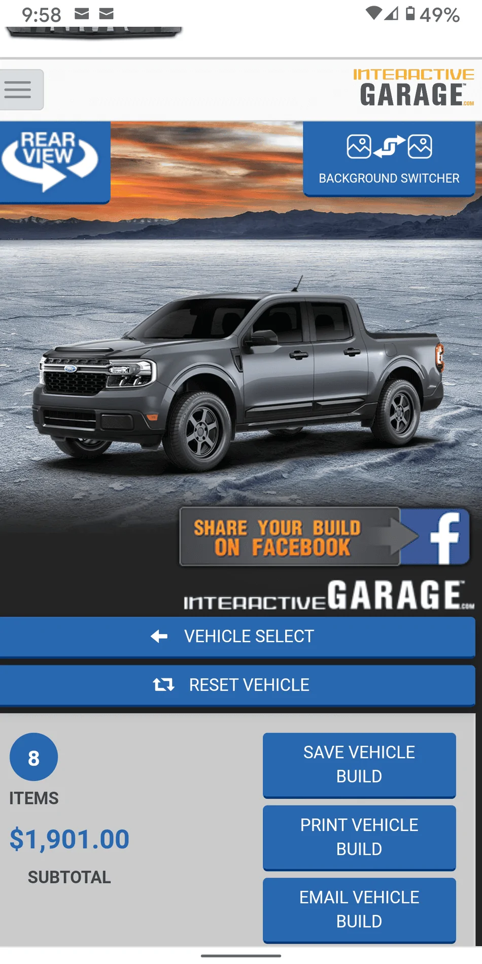 Ford Maverick Interactive Garage now has Maverick for virtual modding / customizing Screenshot_20211018-215821