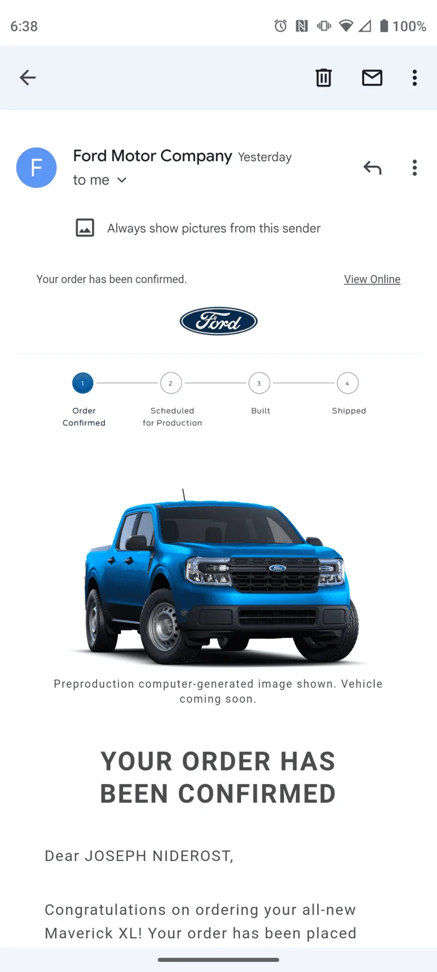 Ford Maverick Ordering XL Hybrid on Sat. Anything I should be aware of? Screenshot_20211019-063834