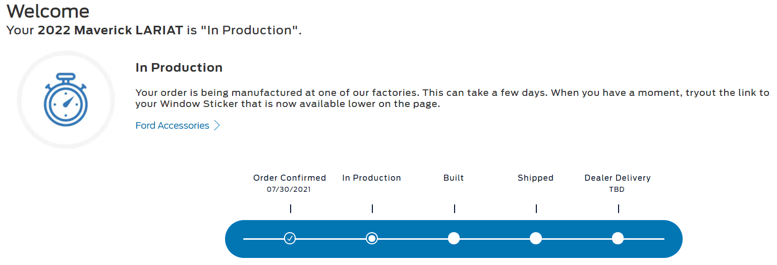 Ford Maverick Build date 10/11 delayed TWICE, now 10/25 - Now Tracker doesn't list my ride! 1634655071010