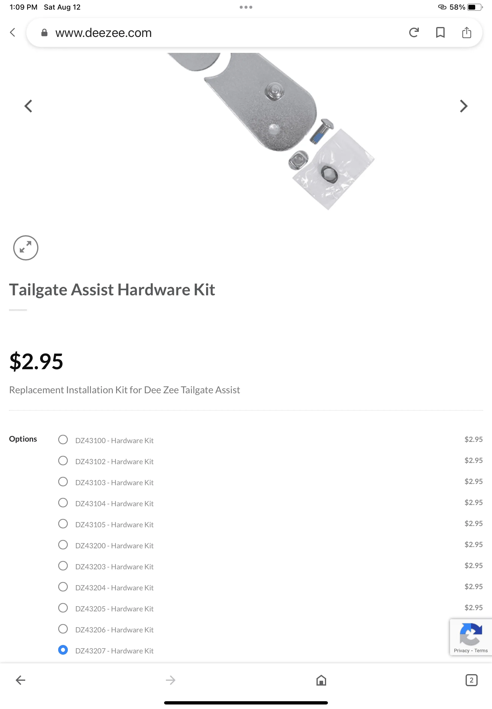 Ford Maverick Dee Zee tail gate assist IMG_0105