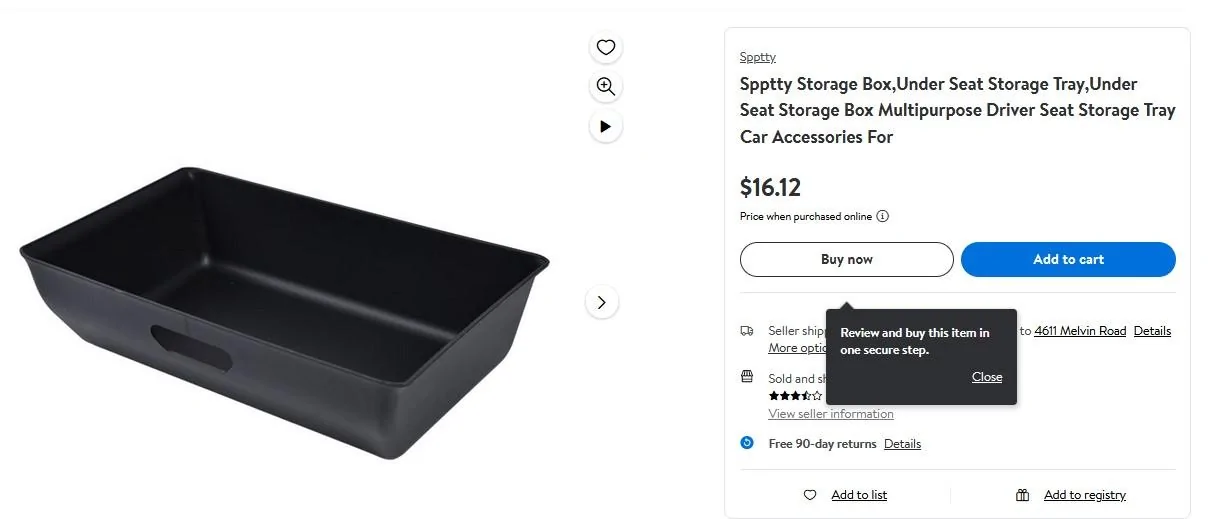 Ford Maverick Storage for under Front Seats... tray