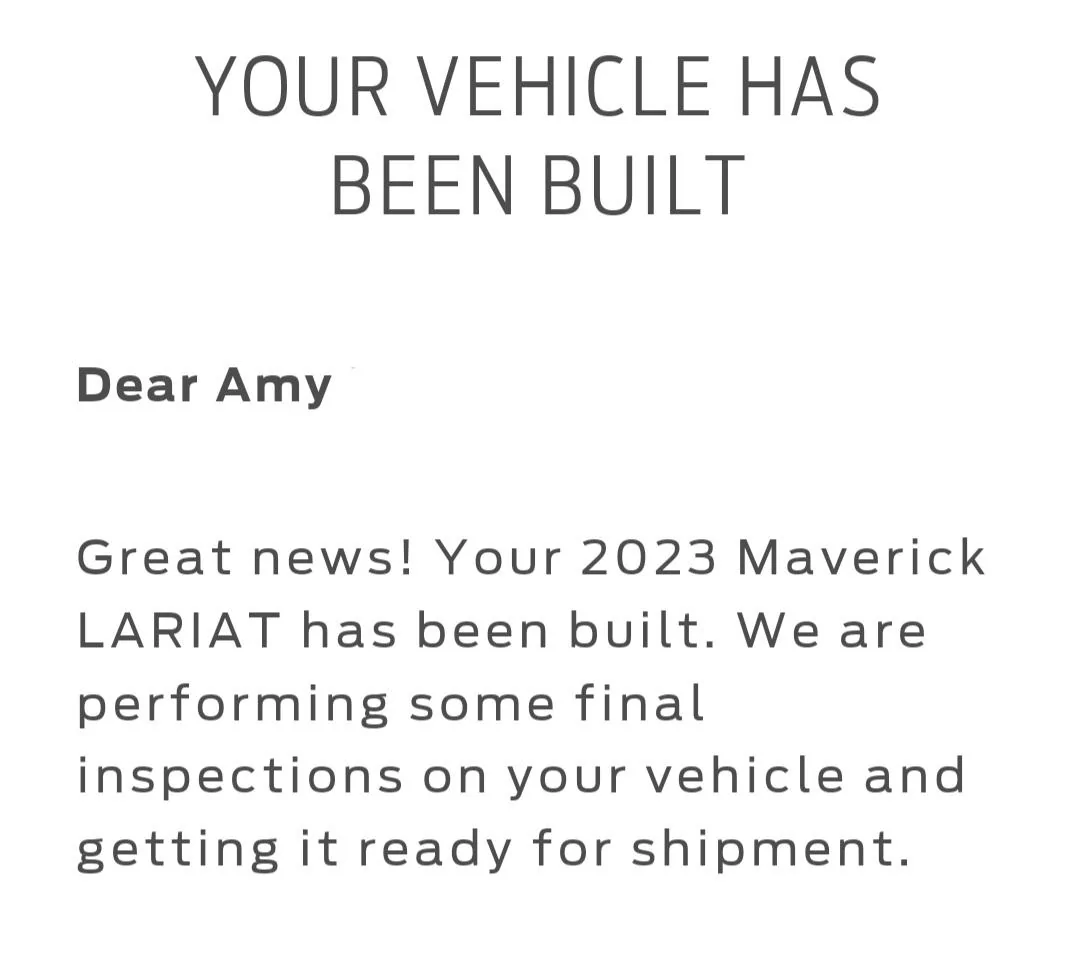 Ford Maverick 📬 6/15/23 Scheduling Email Received Group [EMAILS NOW ARRIVING!] 20230904_063224