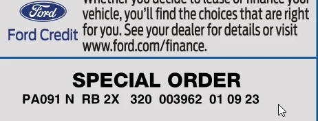 Ford Maverick Hybrid Dead XLT Window Sticker Build 01 09 2023