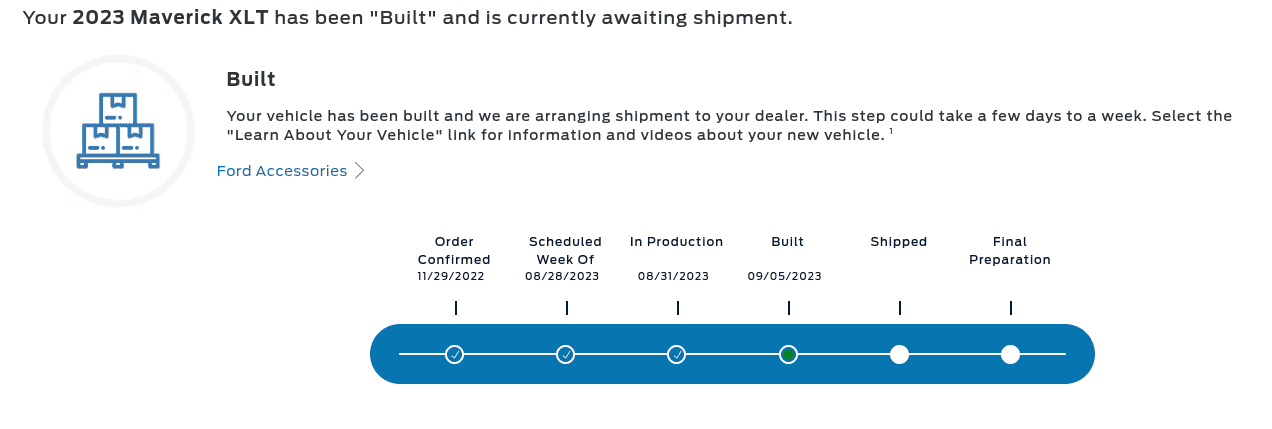 Ford Maverick Canadian order to delivery wait times mav