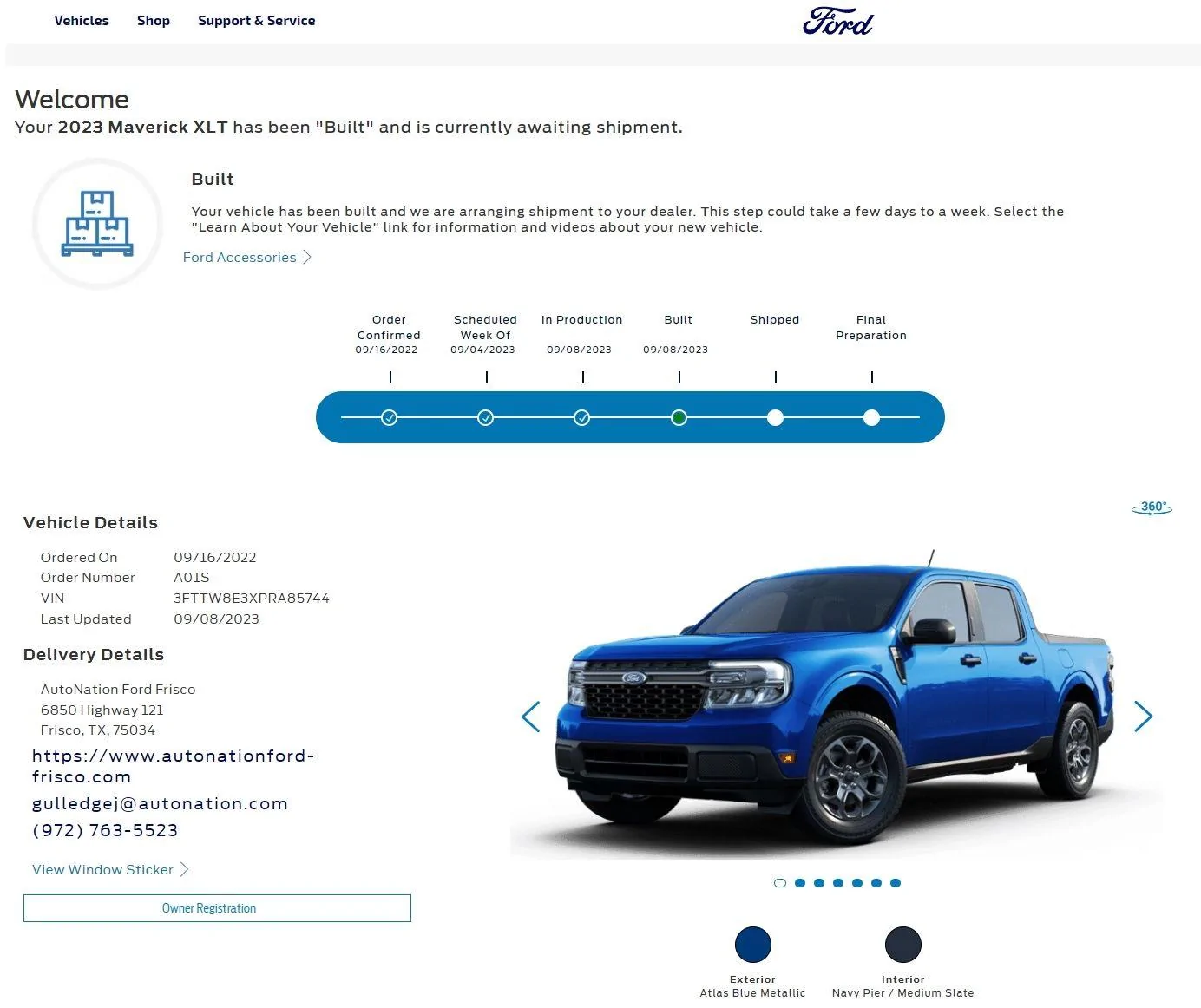 Ford Maverick Finally got some news today! Built 2023-09-08